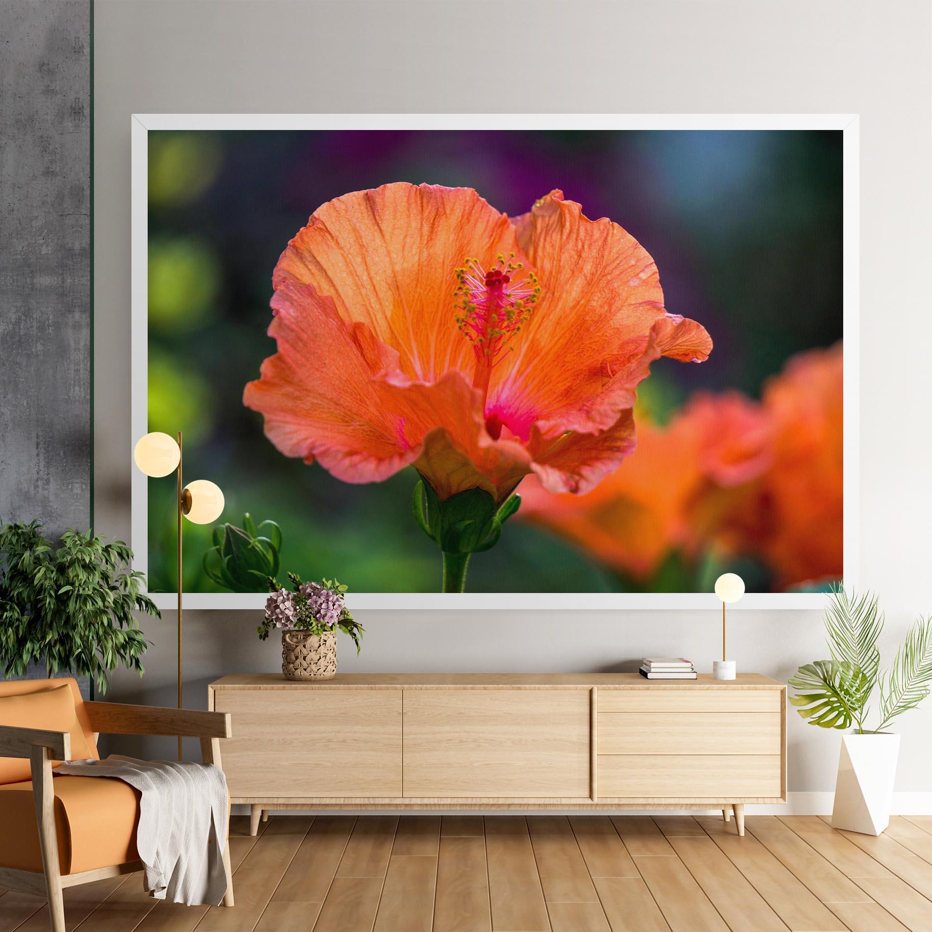 Leinwandbild Orange Wild Flower mockup 9
