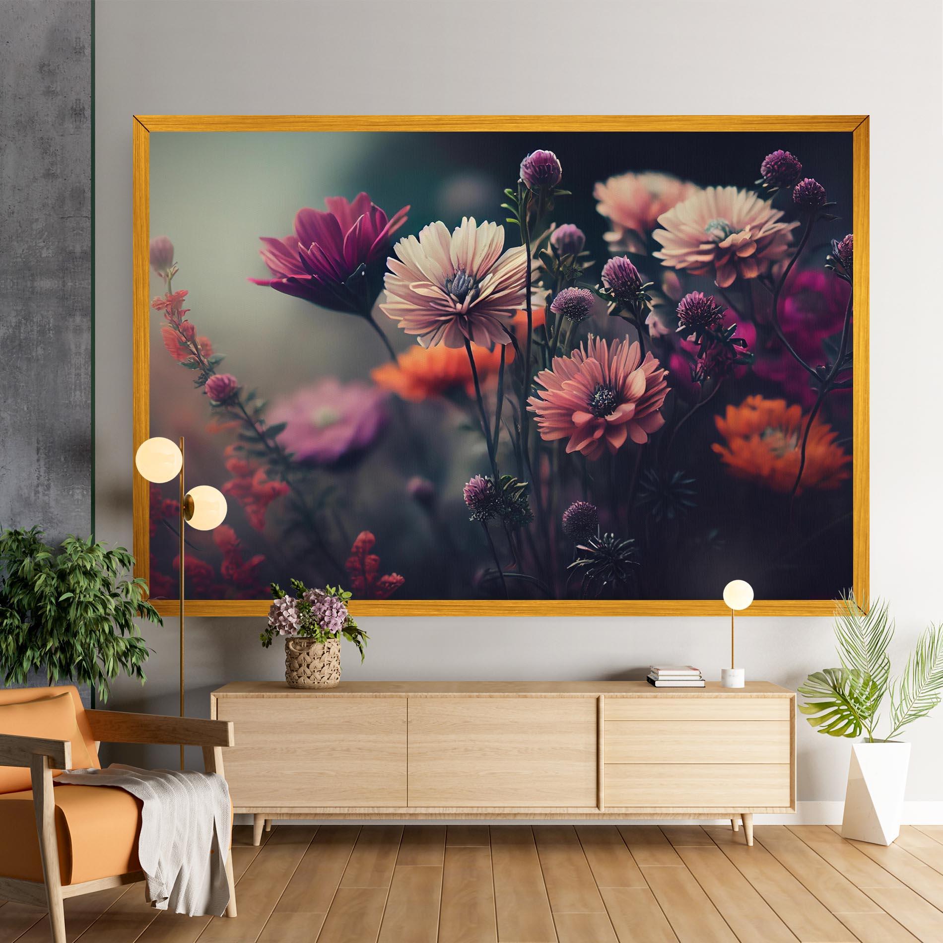Leinwandbild Beautiful Flower Garden mockup 9