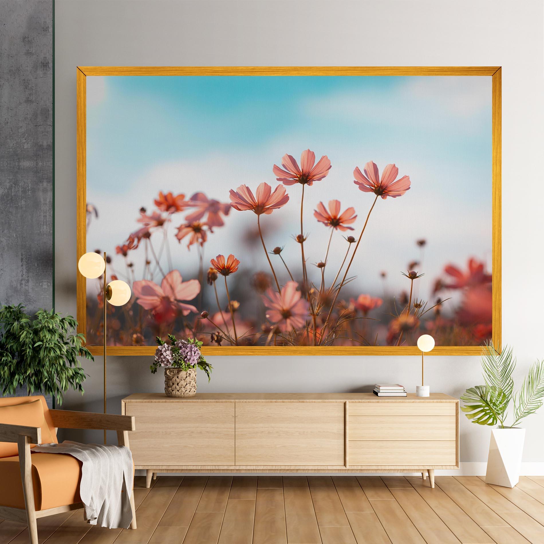 Leinwandbild Cosmos Flowers Beautiful mockup 9