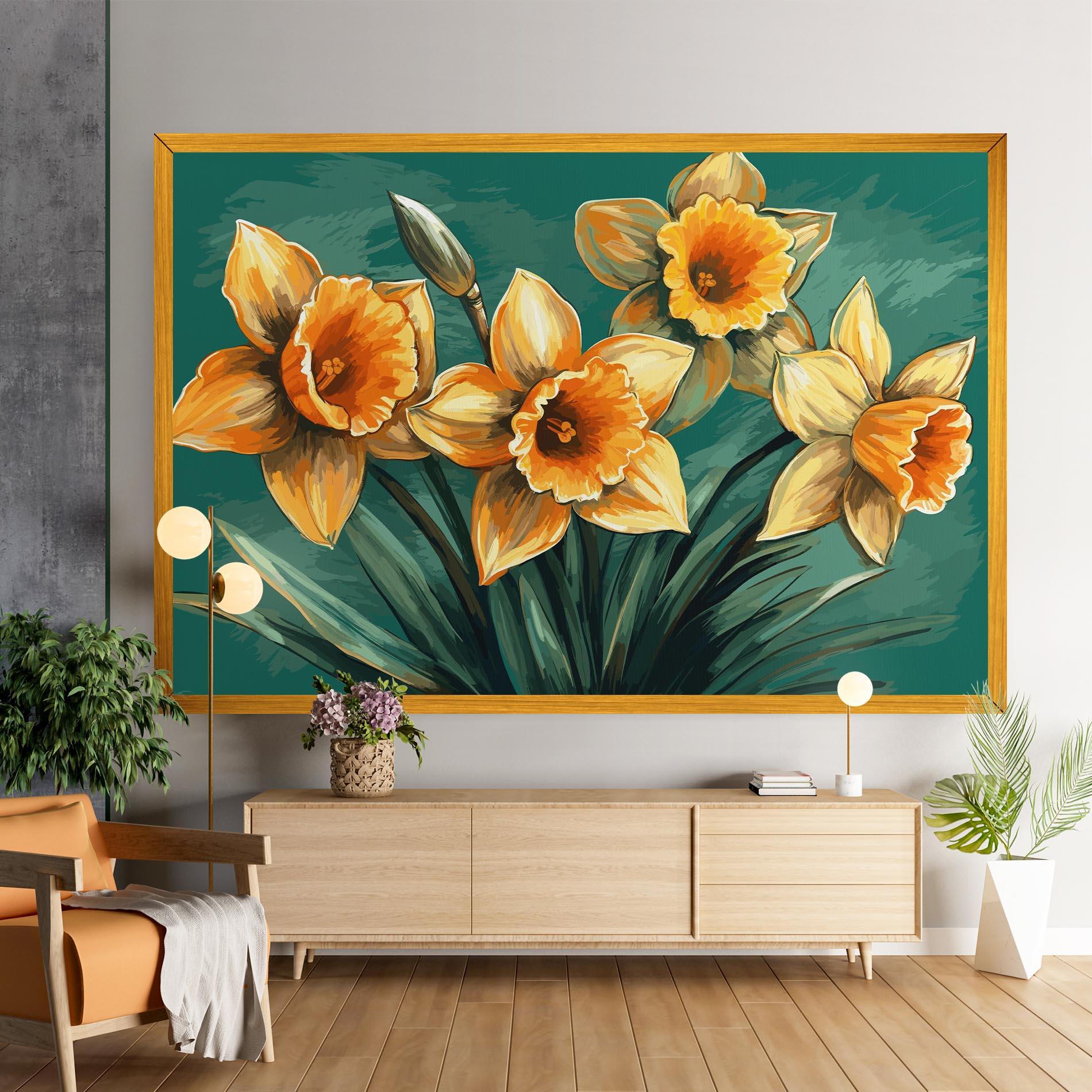 Leinwandbild Yellow Wild Flower mockup 9