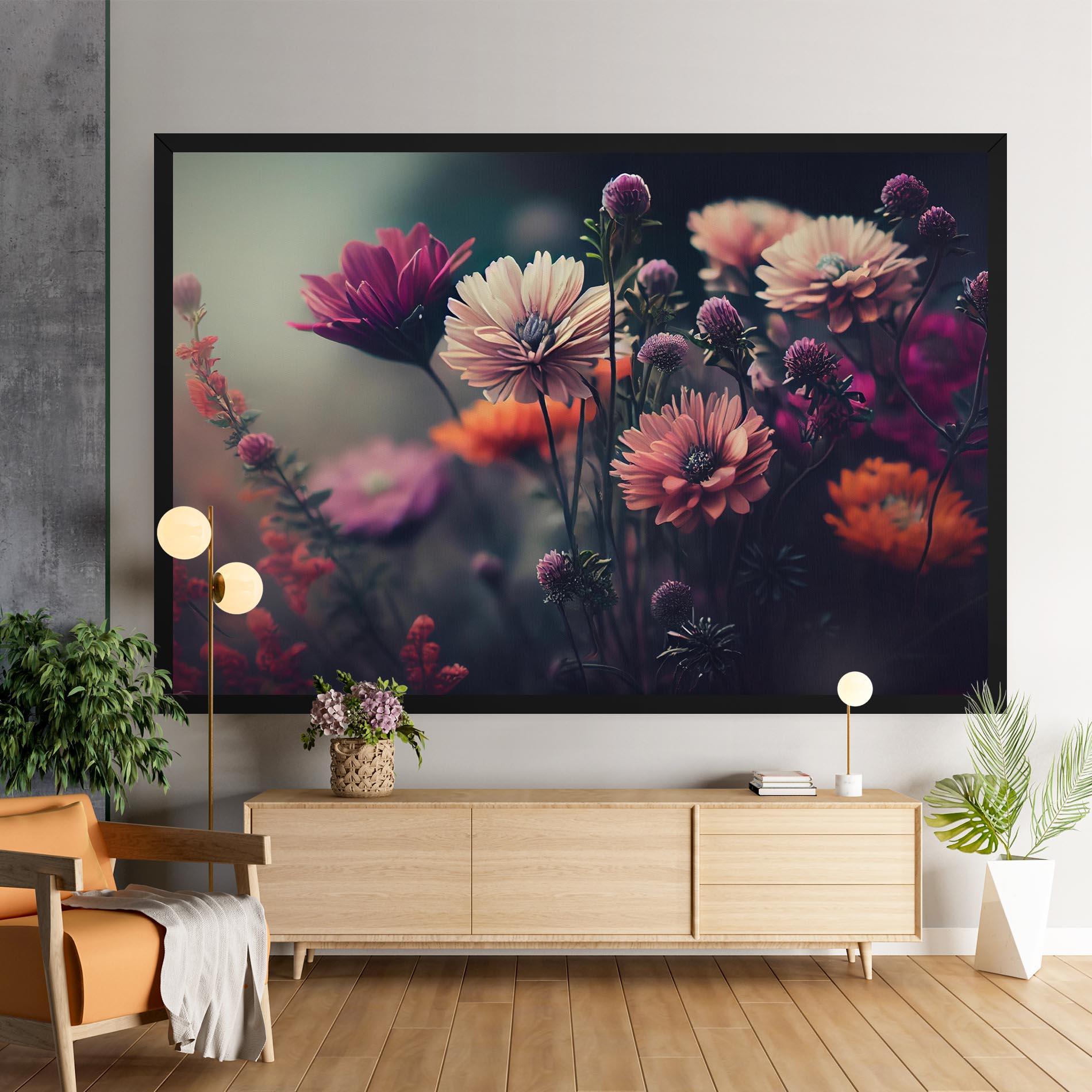 Leinwandbild Beautiful Flower Garden mockup 9