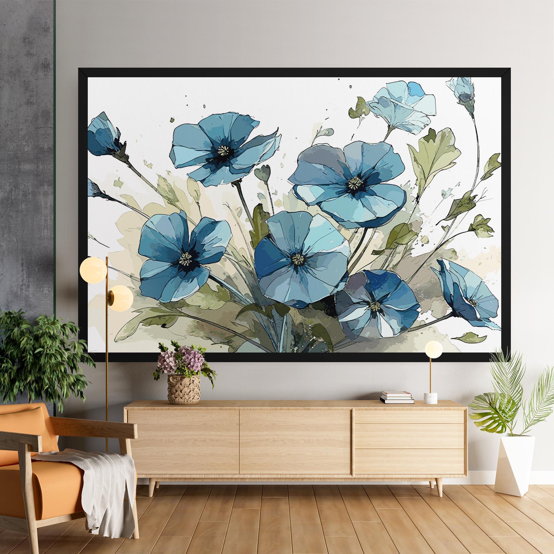 Leinwandbild Blue Wild Plant mockup 9