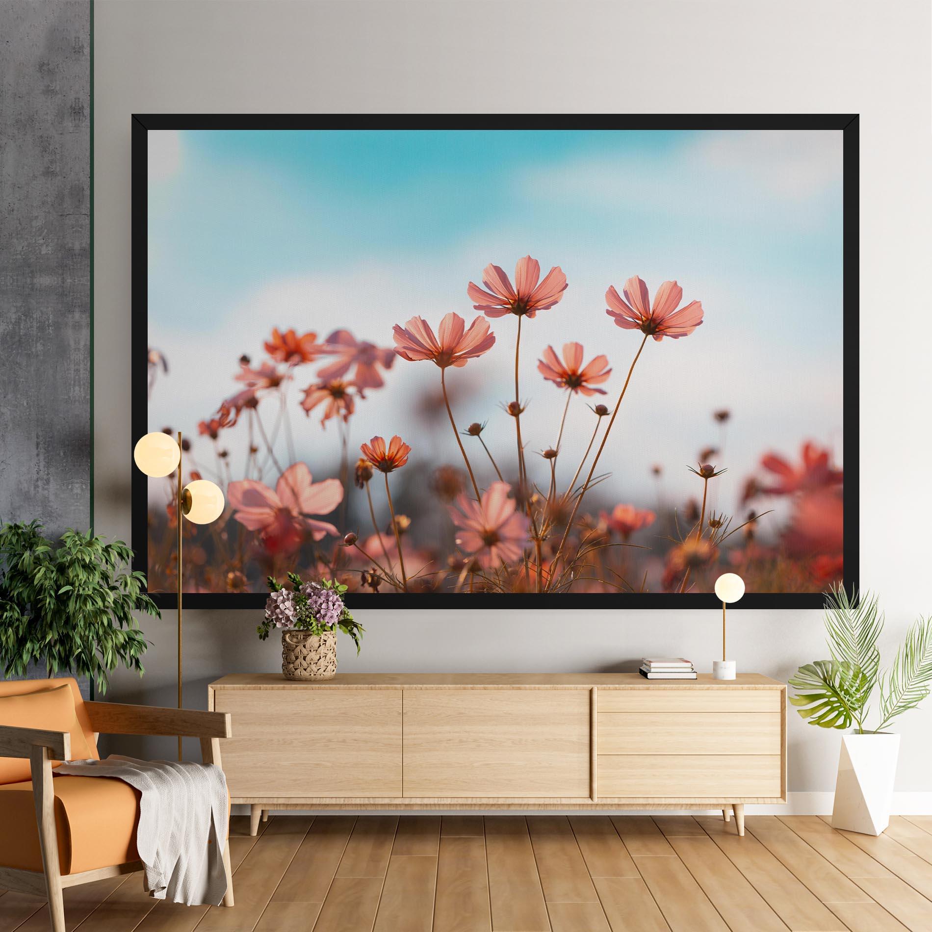 Leinwandbild Cosmos Flowers Beautiful mockup 9