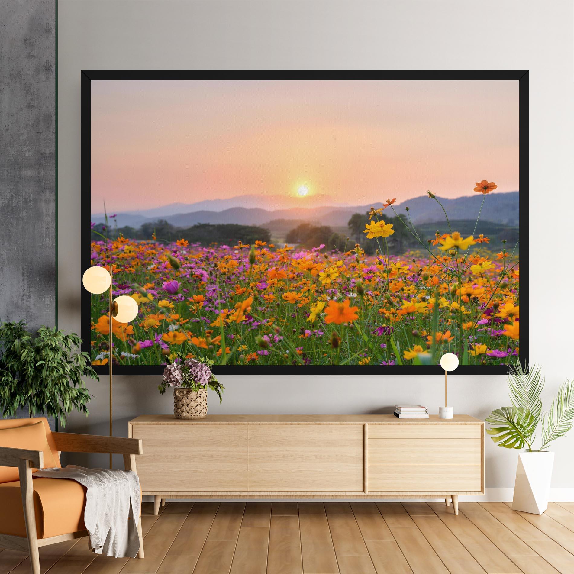 Leinwandbild Sunset Mountain Flowerf mockup 9