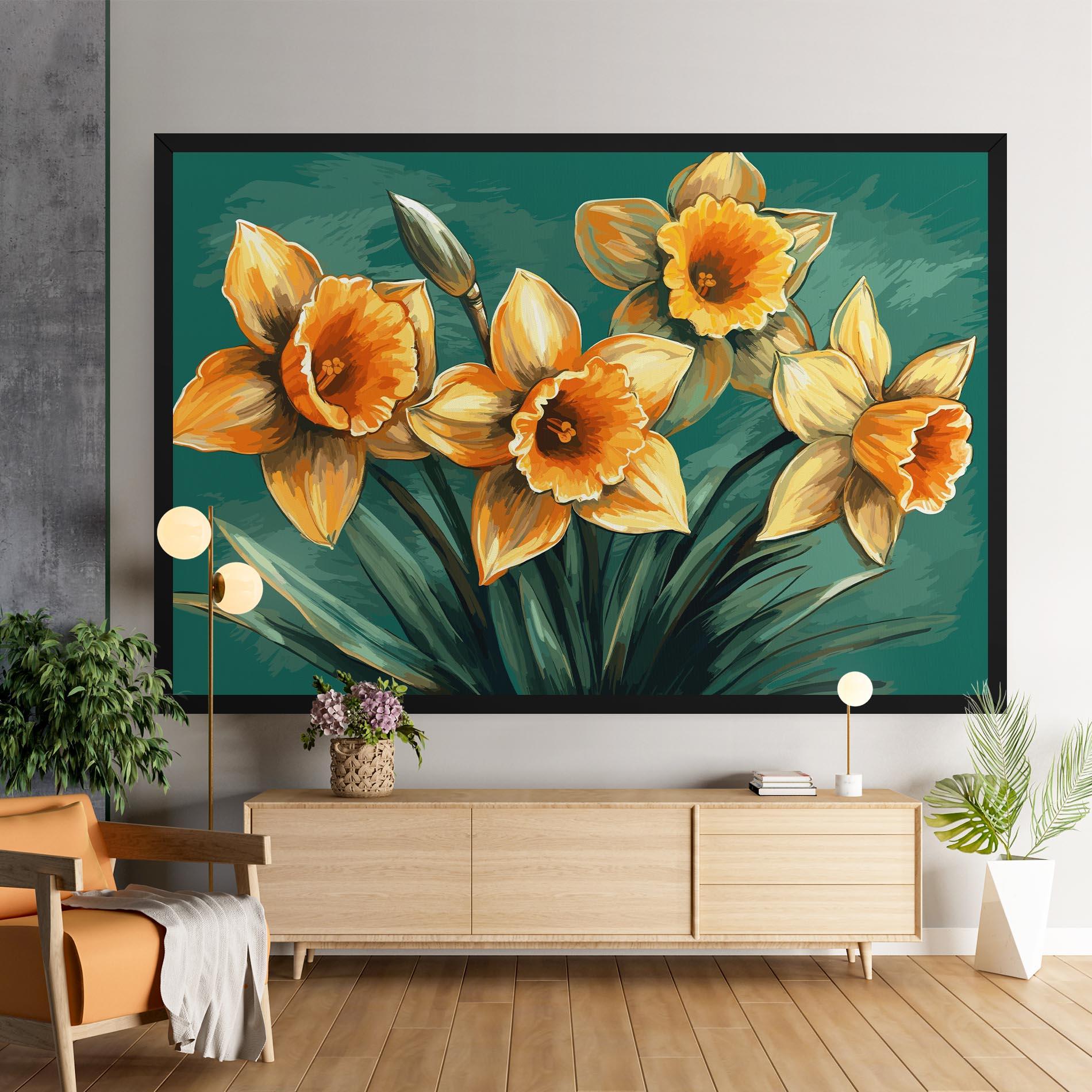 Leinwandbild Yellow Wild Flower mockup 9