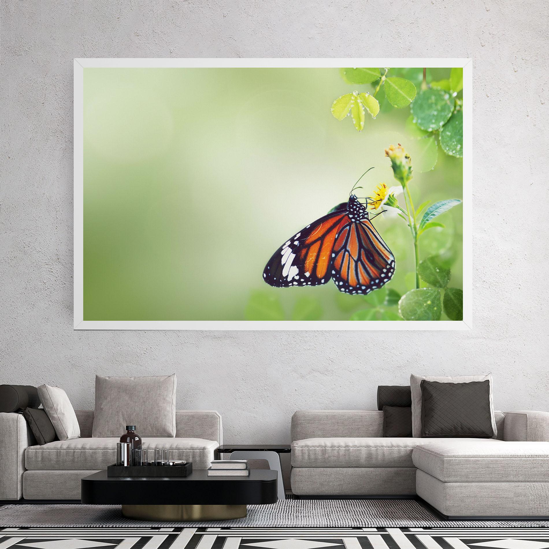 Leinwandbild Butterfly Wild Plant mockup 2