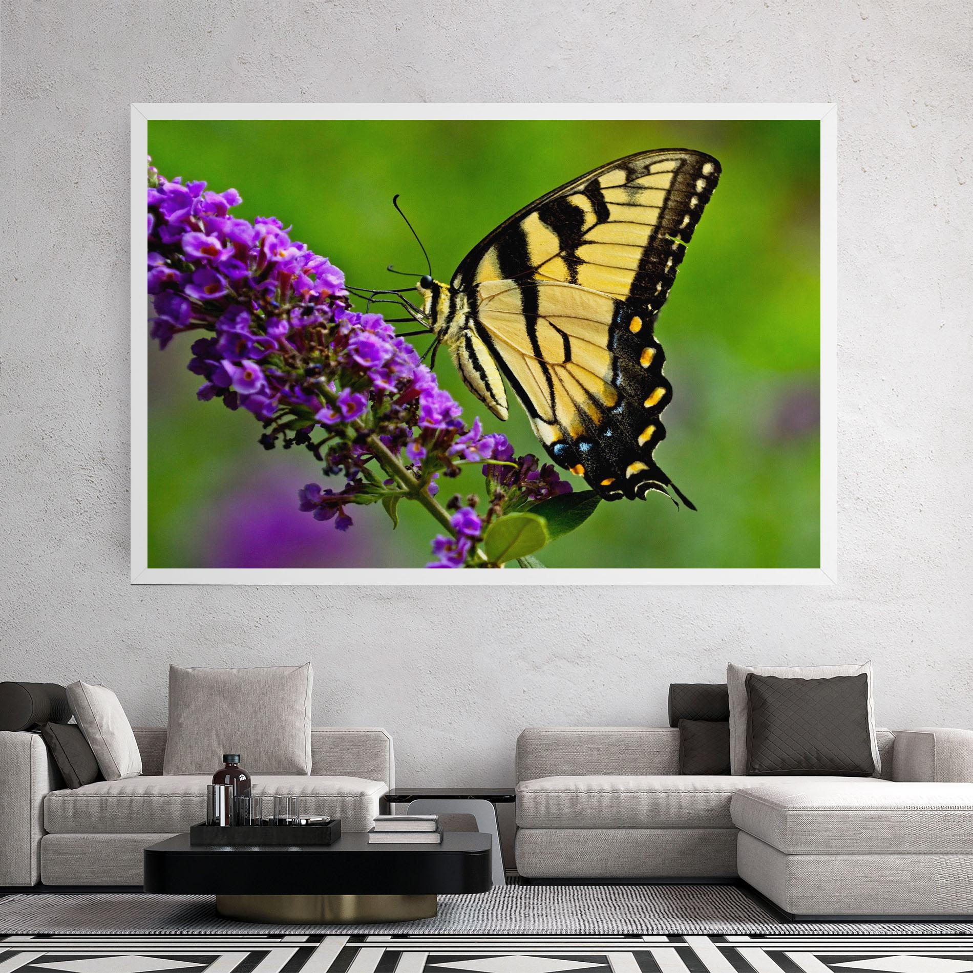 Leinwandbild Cream Wild Butterfly mockup 2