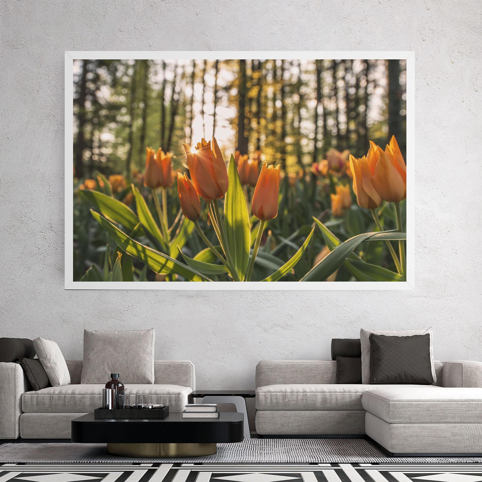 Leinwandbild Forest Tulips mockup 2