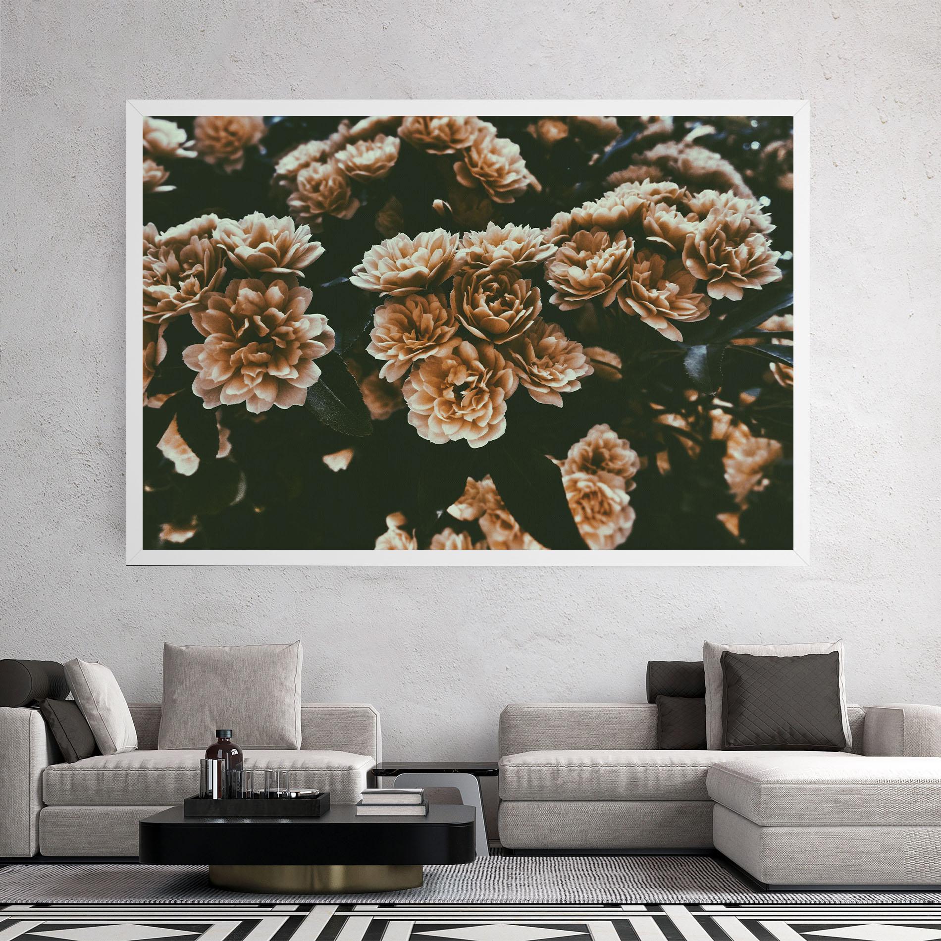 Leinwandbild Wild Cream Flower mockup 2