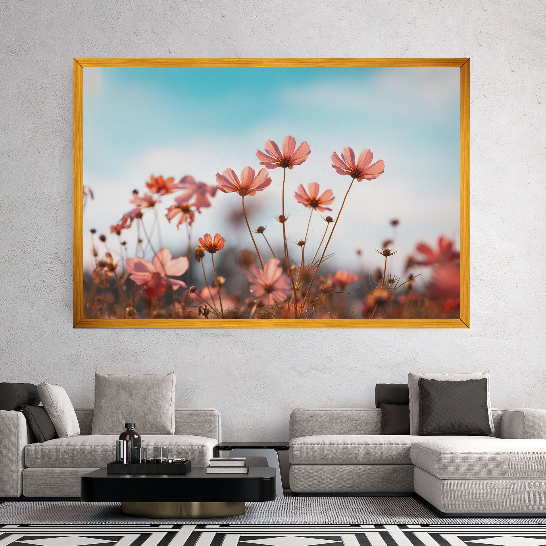 Cosmos Flowers Beautiful mockup 2