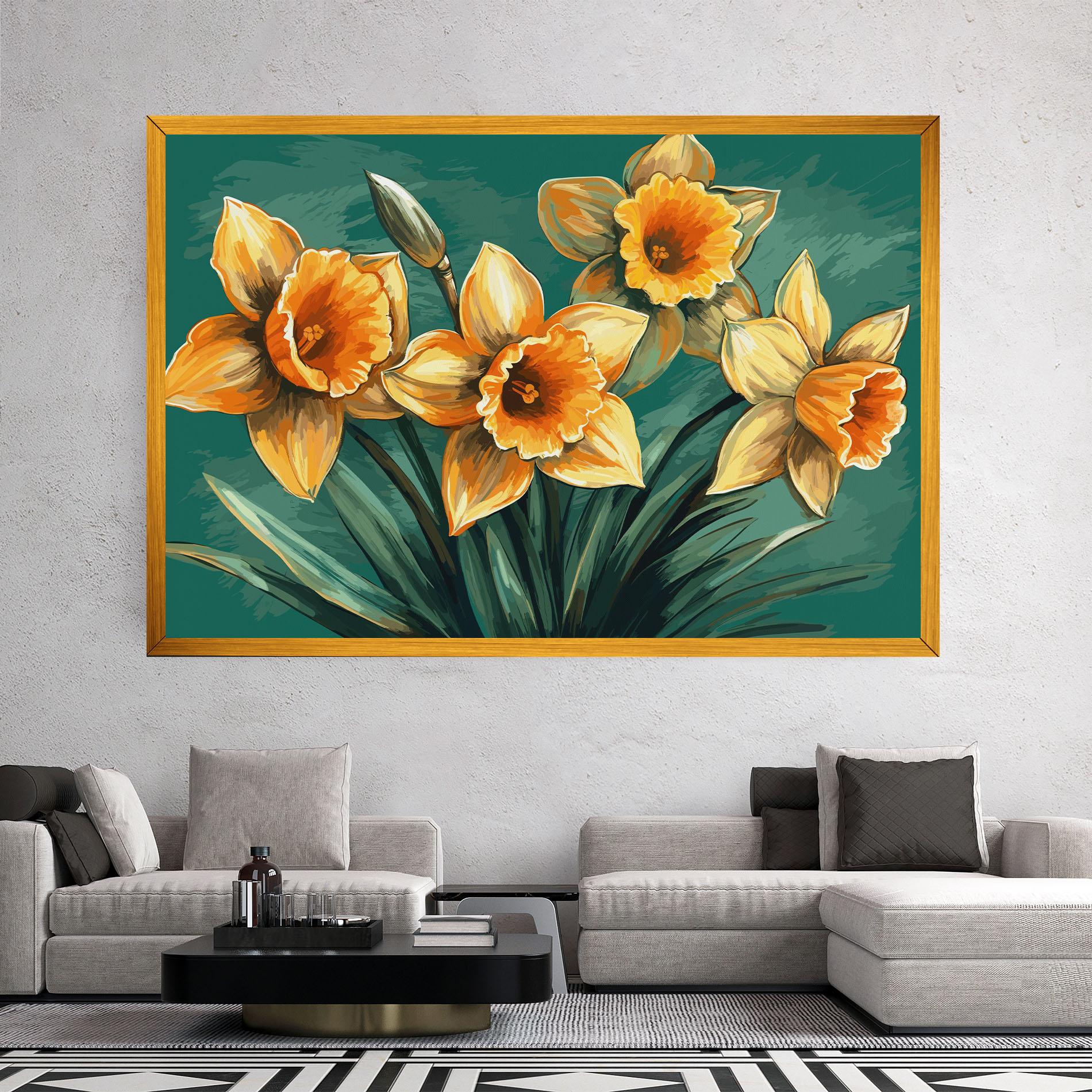 Leinwandbild Yellow Wild Flower mockup 2