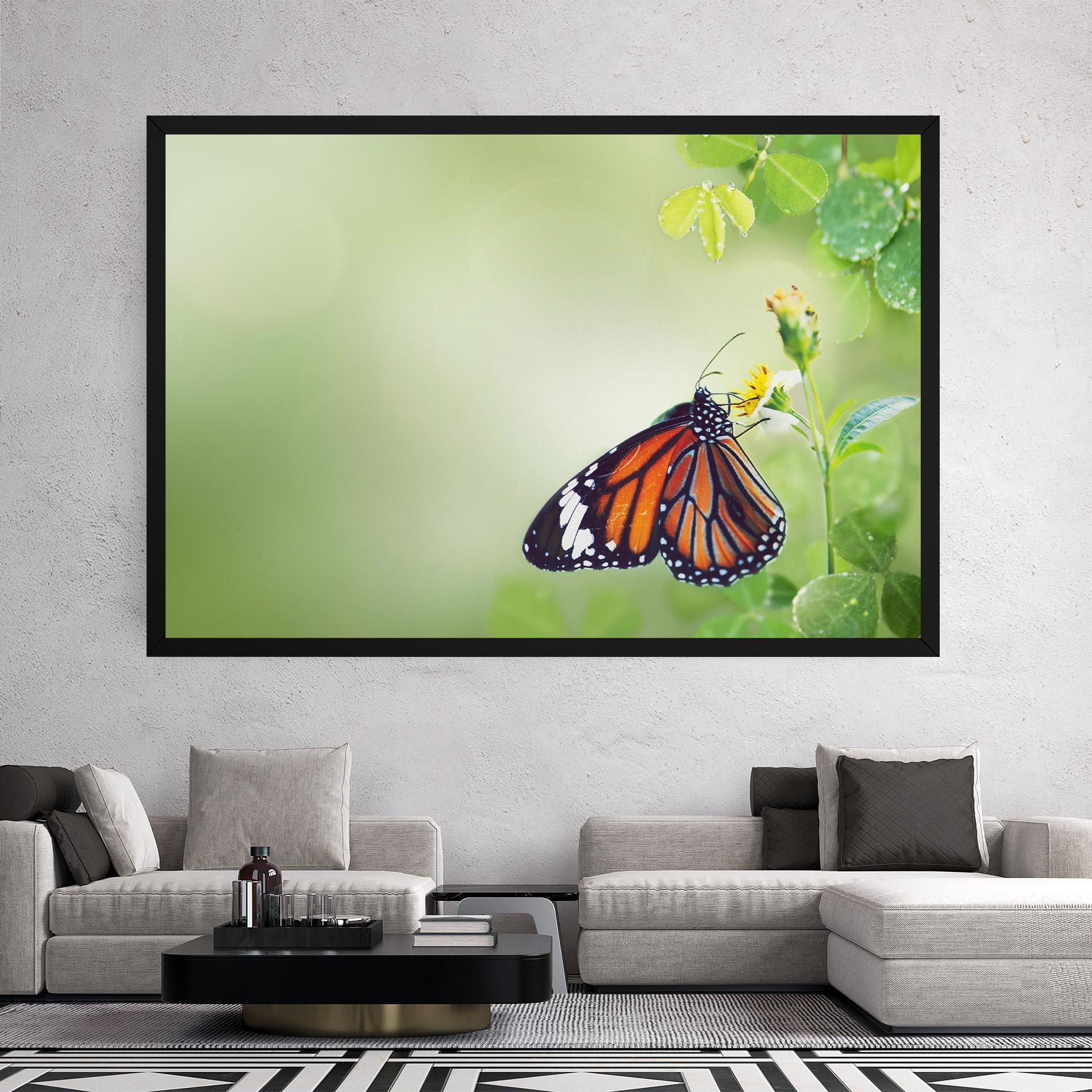 Leinwandbild Butterfly Wild Plant mockup 2