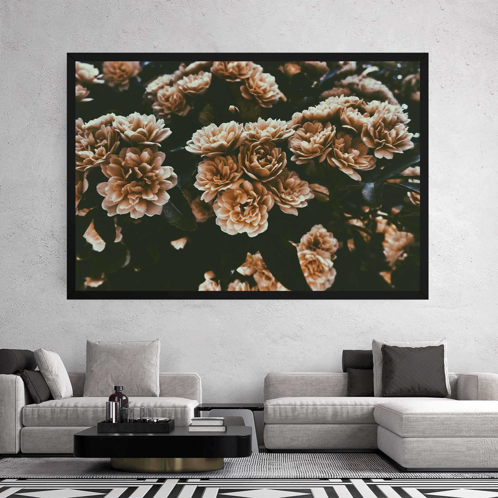 Leinwandbild Wild Cream Flower mockup 2