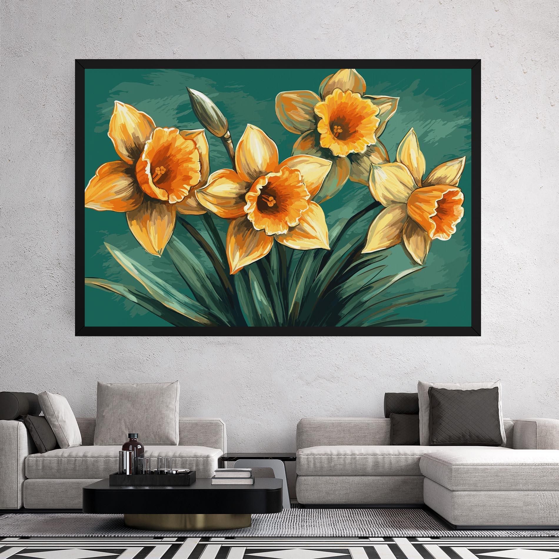 Leinwandbild Yellow Wild Flower mockup 2