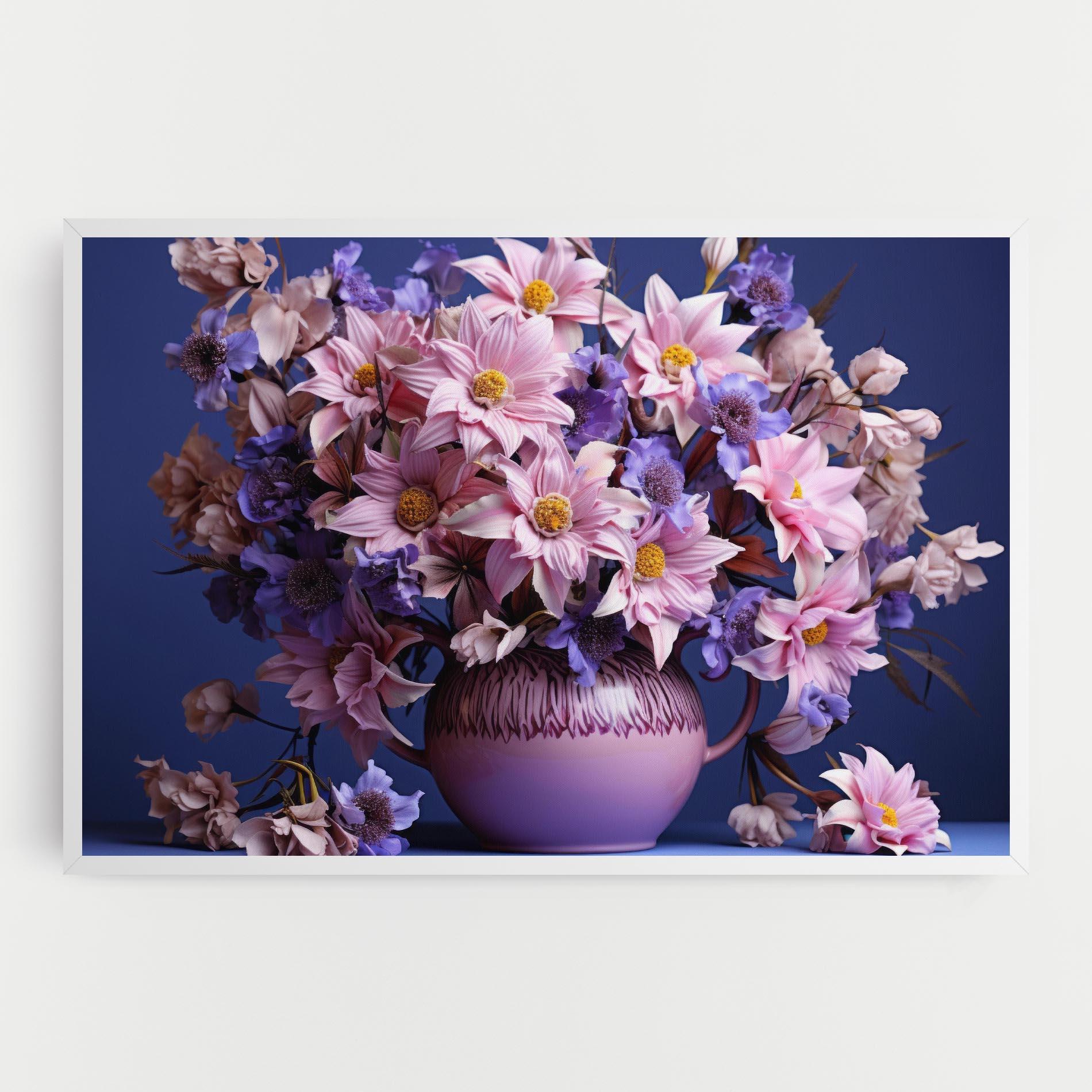 Leinwandbild Purple Vase Flowers mockup 0