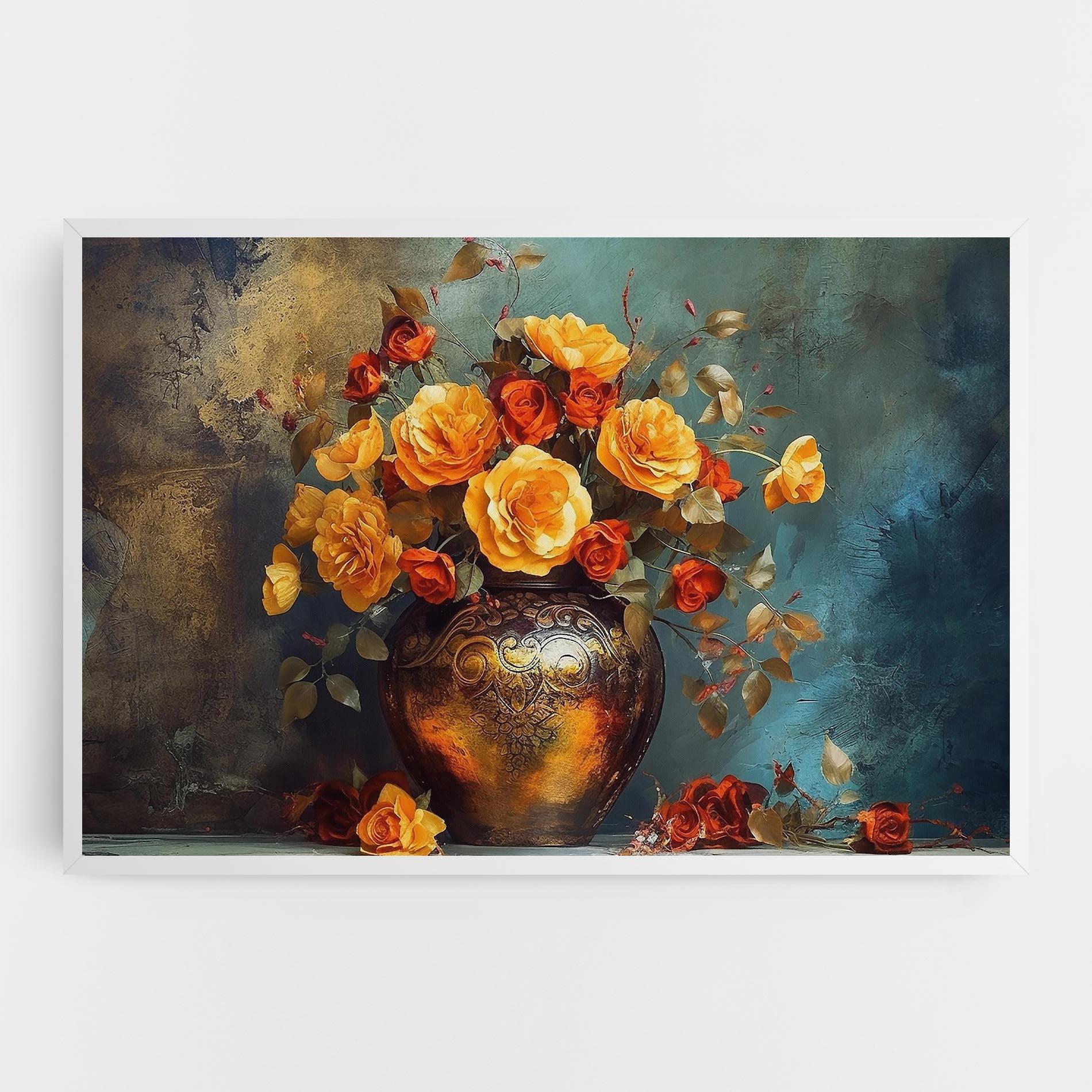 Leinwandbild Red Orange Flower Vase mockup 0