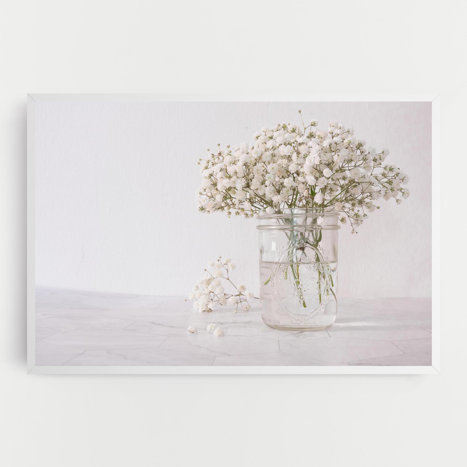 Leinwandbild White Tiny Flower Vase mockup 0