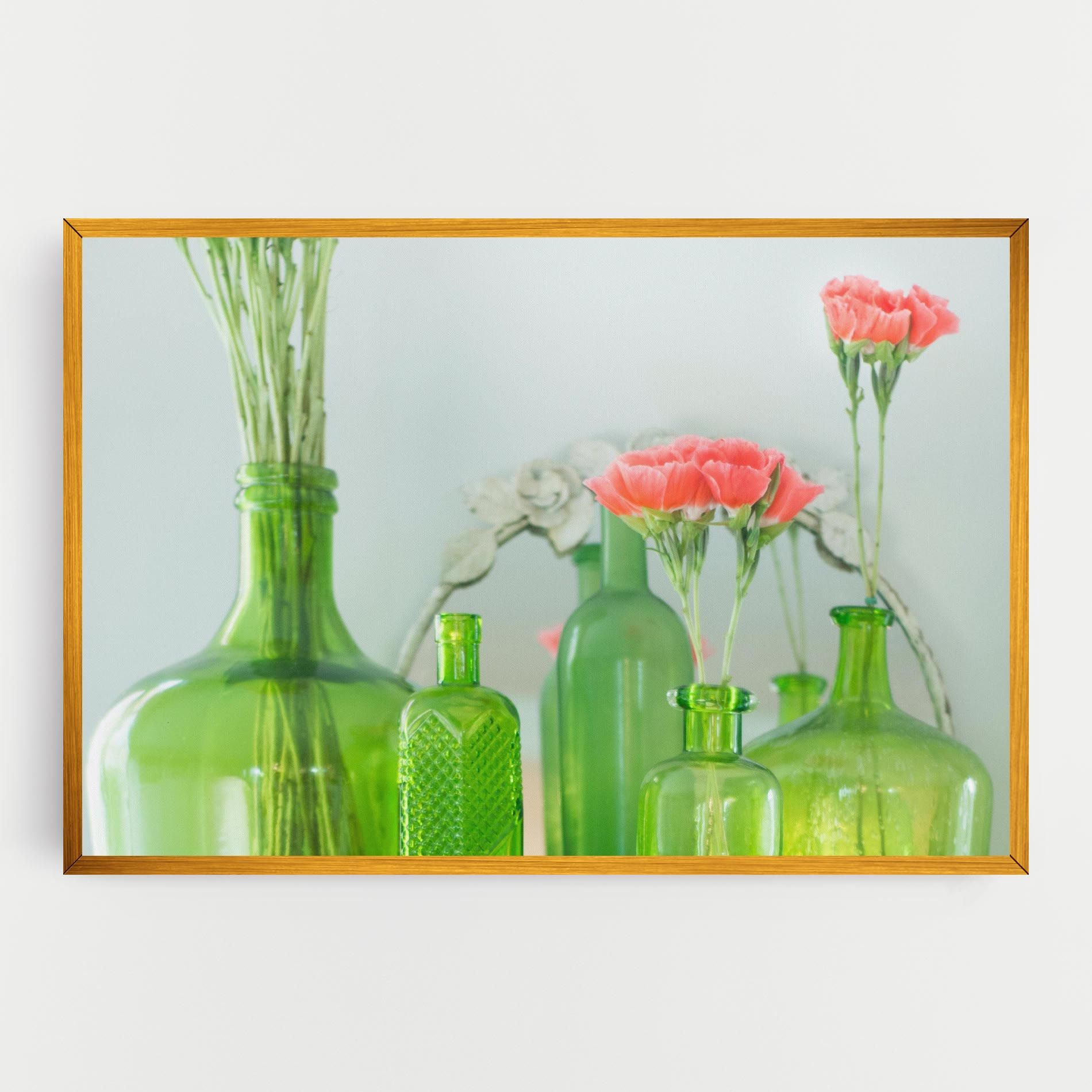 Green Vase Flowers mockup 0