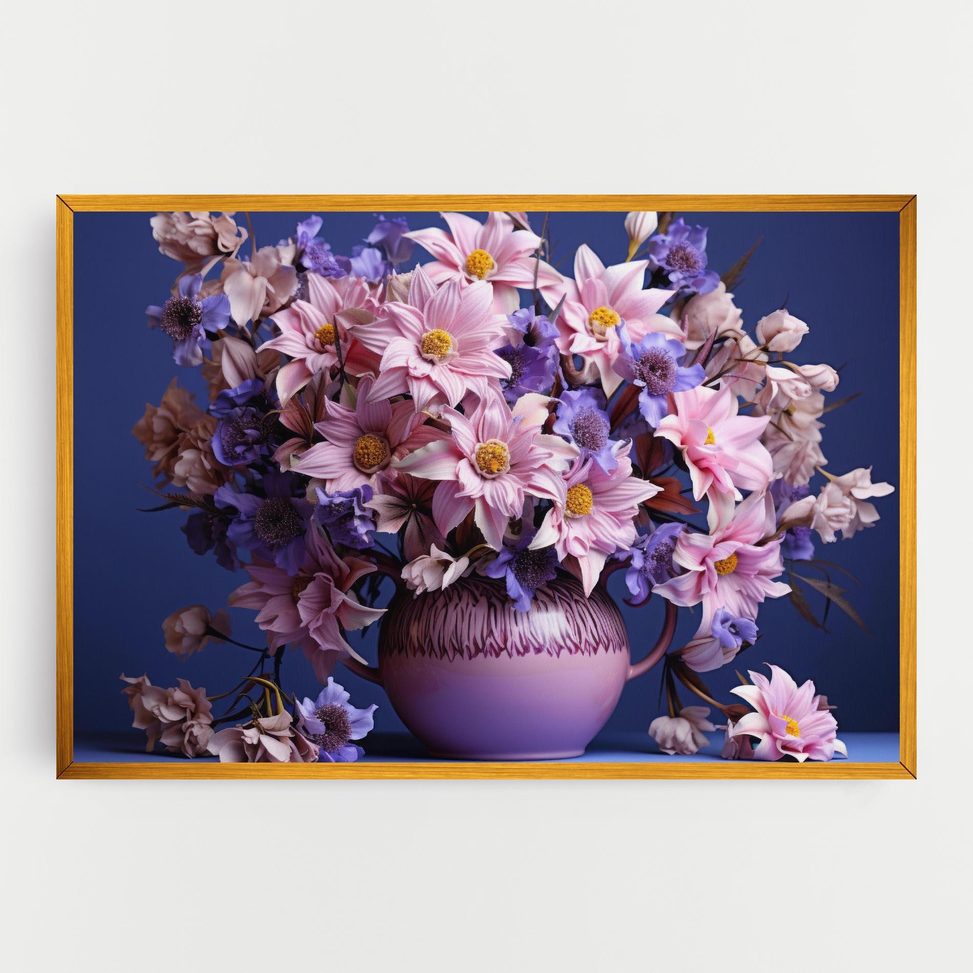 Leinwandbild Purple Vase Flowers mockup 0