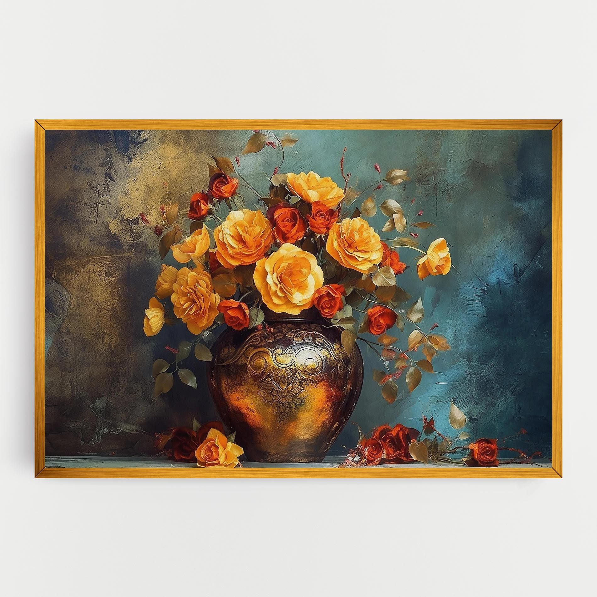 Red Orange Flower Vase mockup 0
