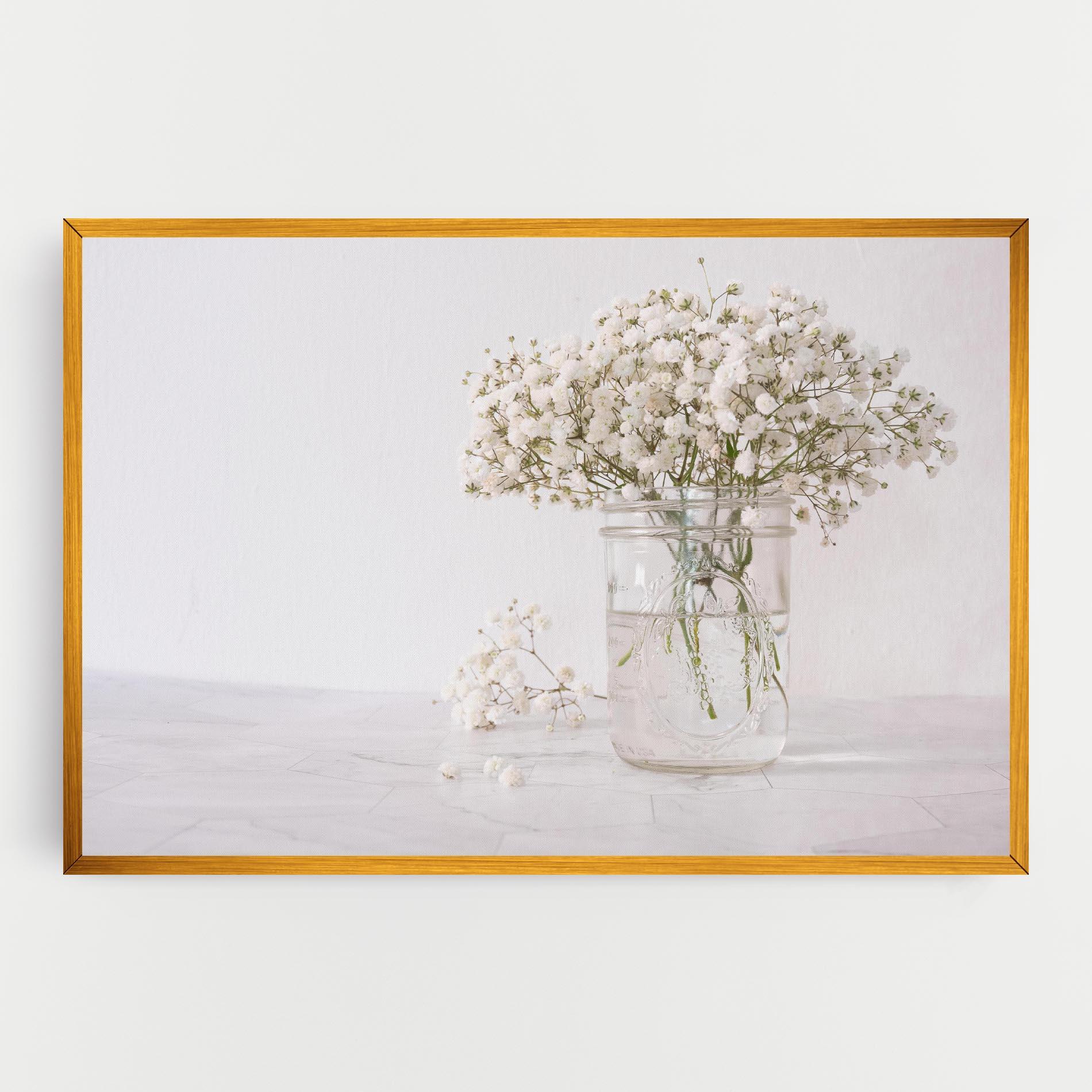 Leinwandbild White Tiny Flower Vase mockup 0