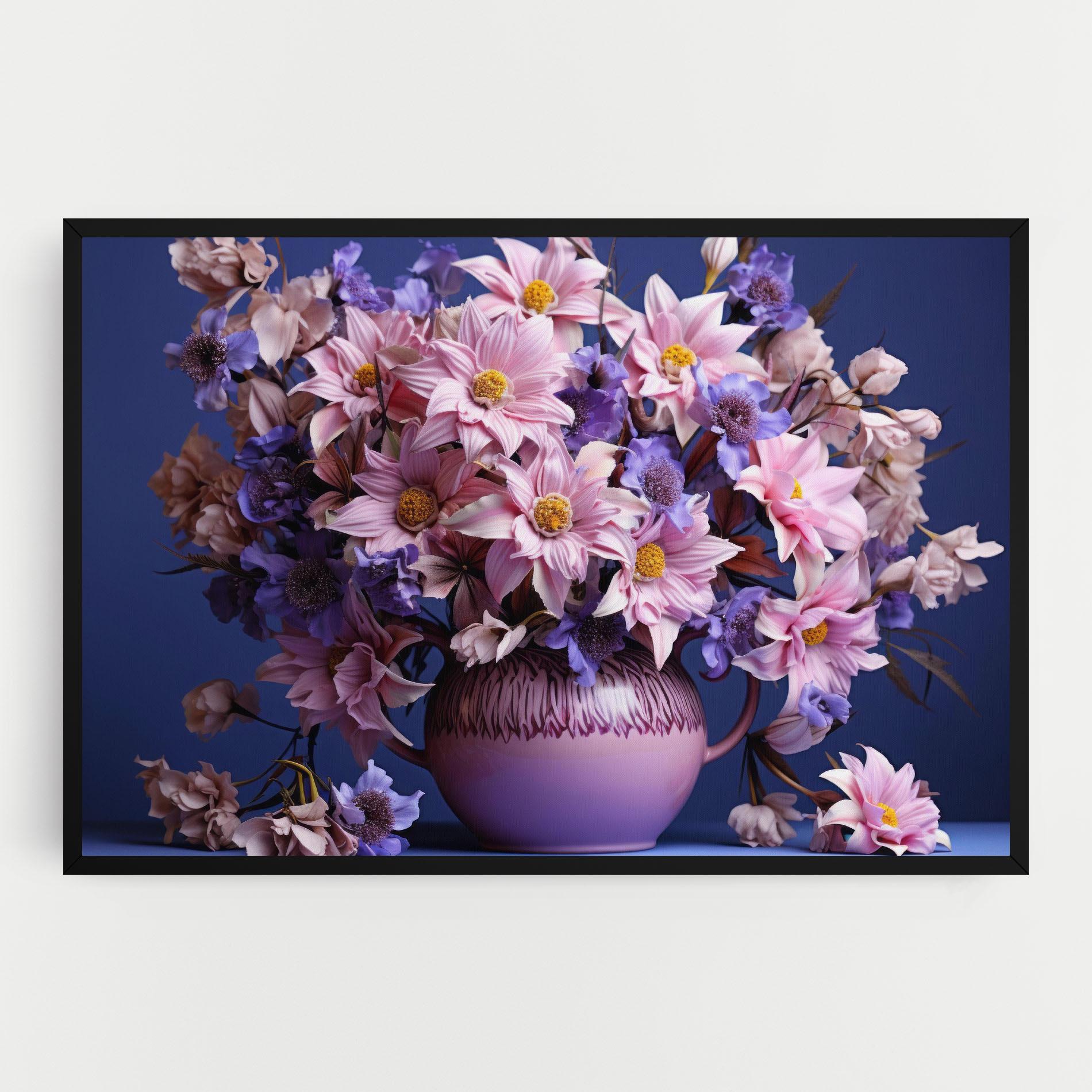 Leinwandbild Purple Vase Flowers mockup 0