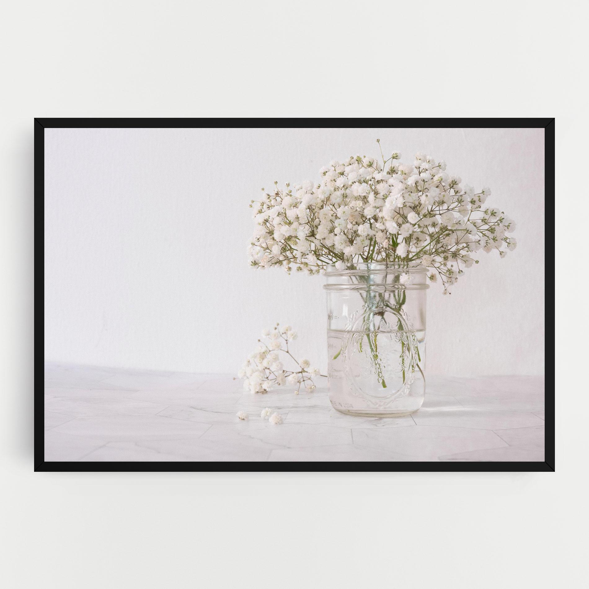 Leinwandbild White Tiny Flower Vase mockup 0