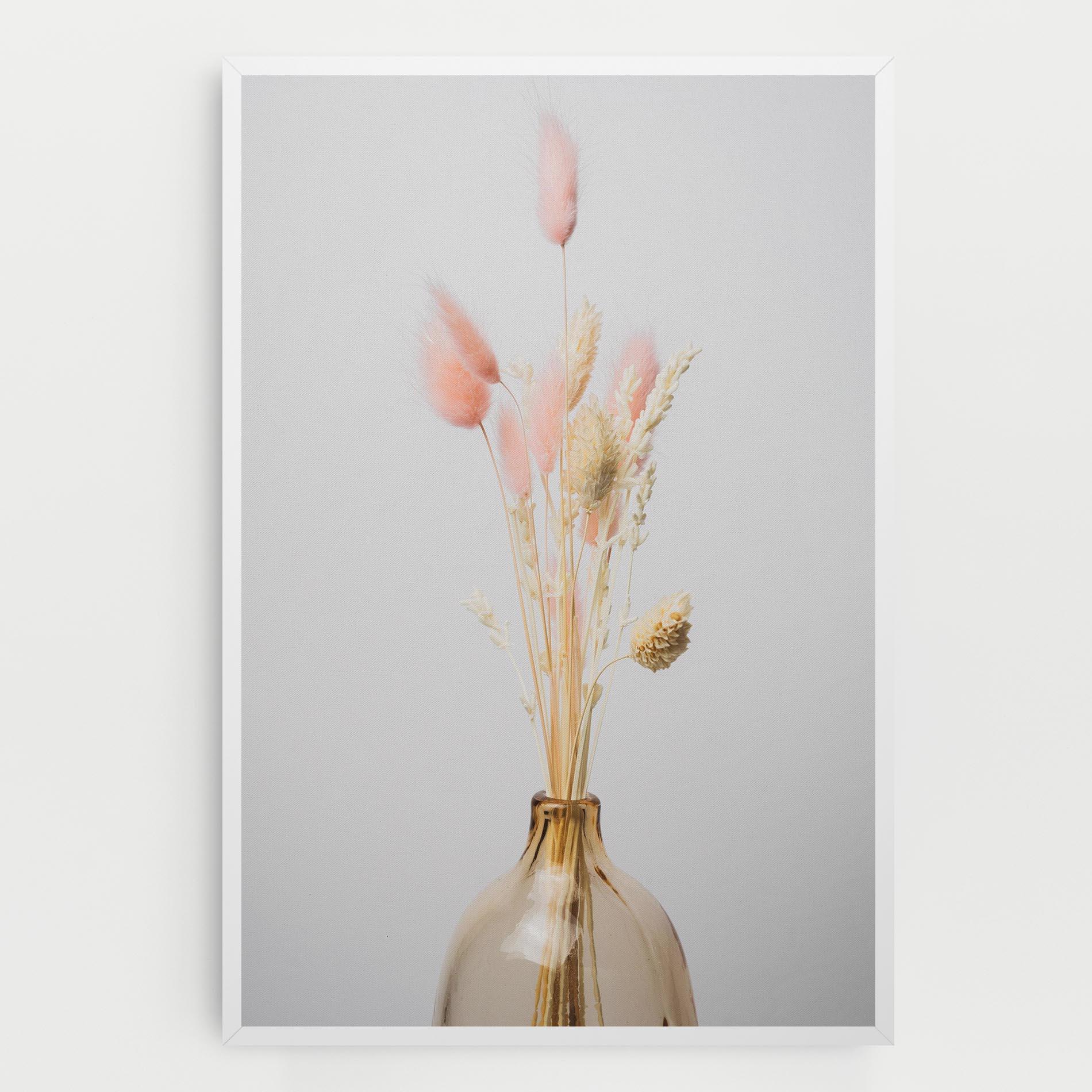 Leinwandbild Pink Cream Flower Vase mockup 0