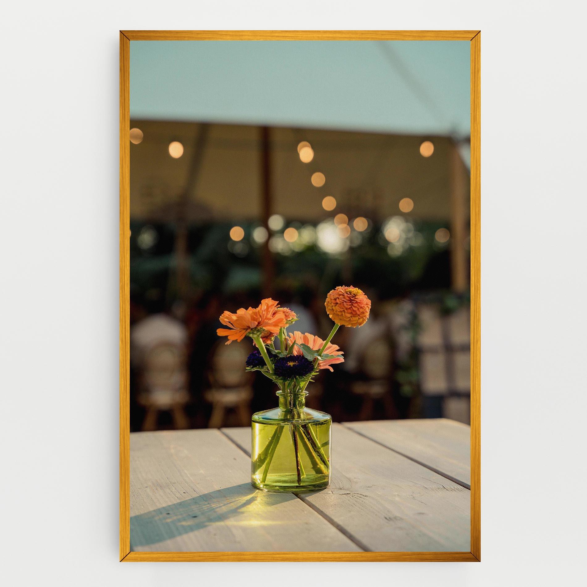 Leinwandbild Orange Flowers Vase mockup 0