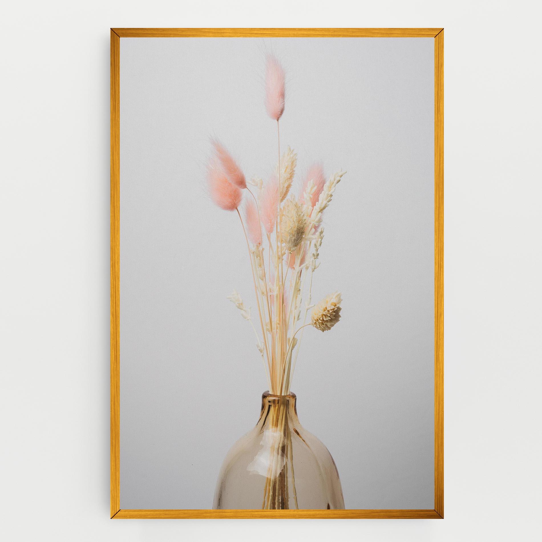 Leinwandbild Pink Cream Flower Vase mockup 0