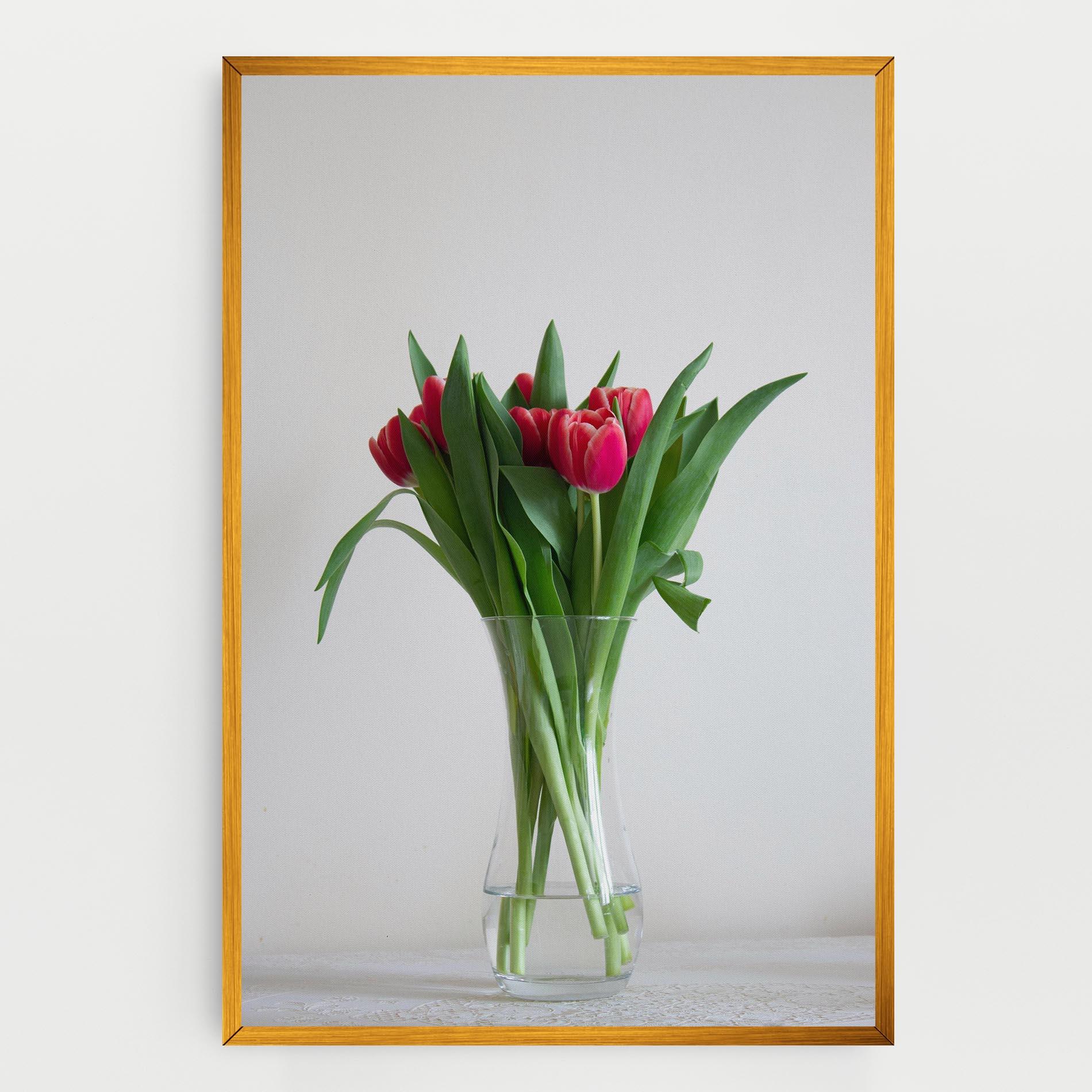 Leinwandbild Pretty Tulips Vase mockup 0