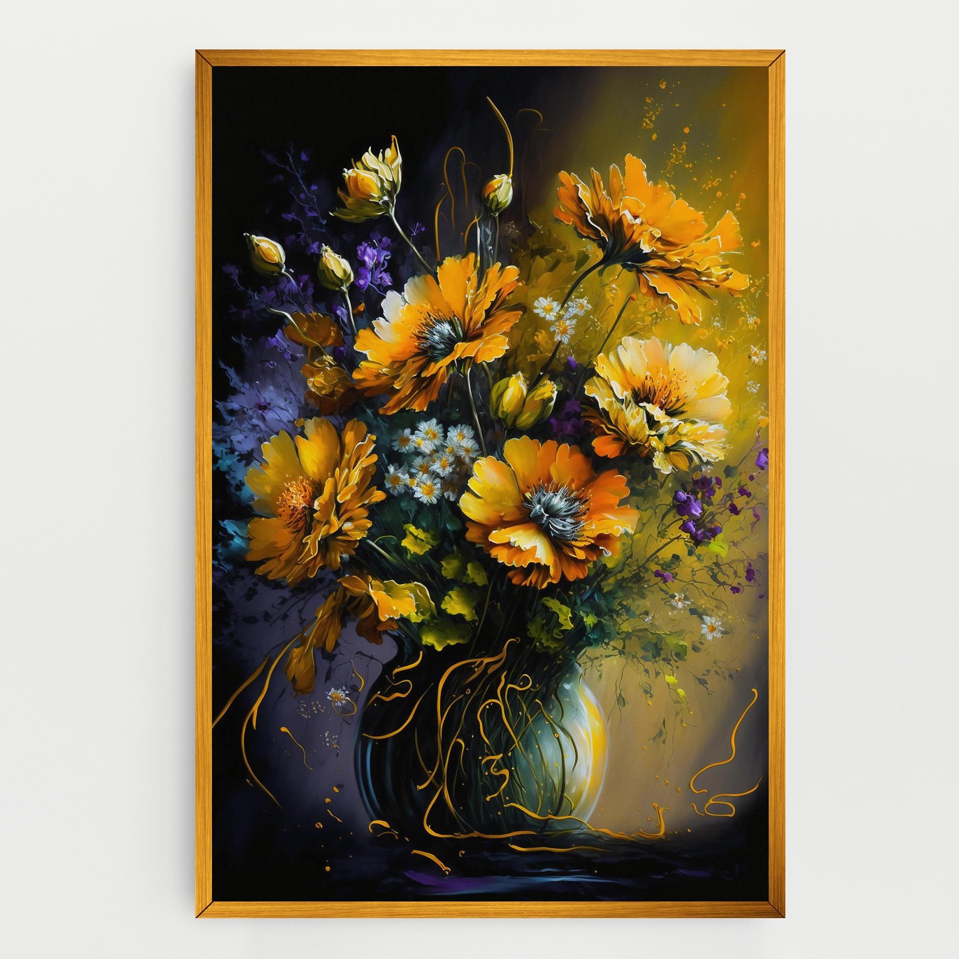 Yellow Flower Art Vase mockup 0