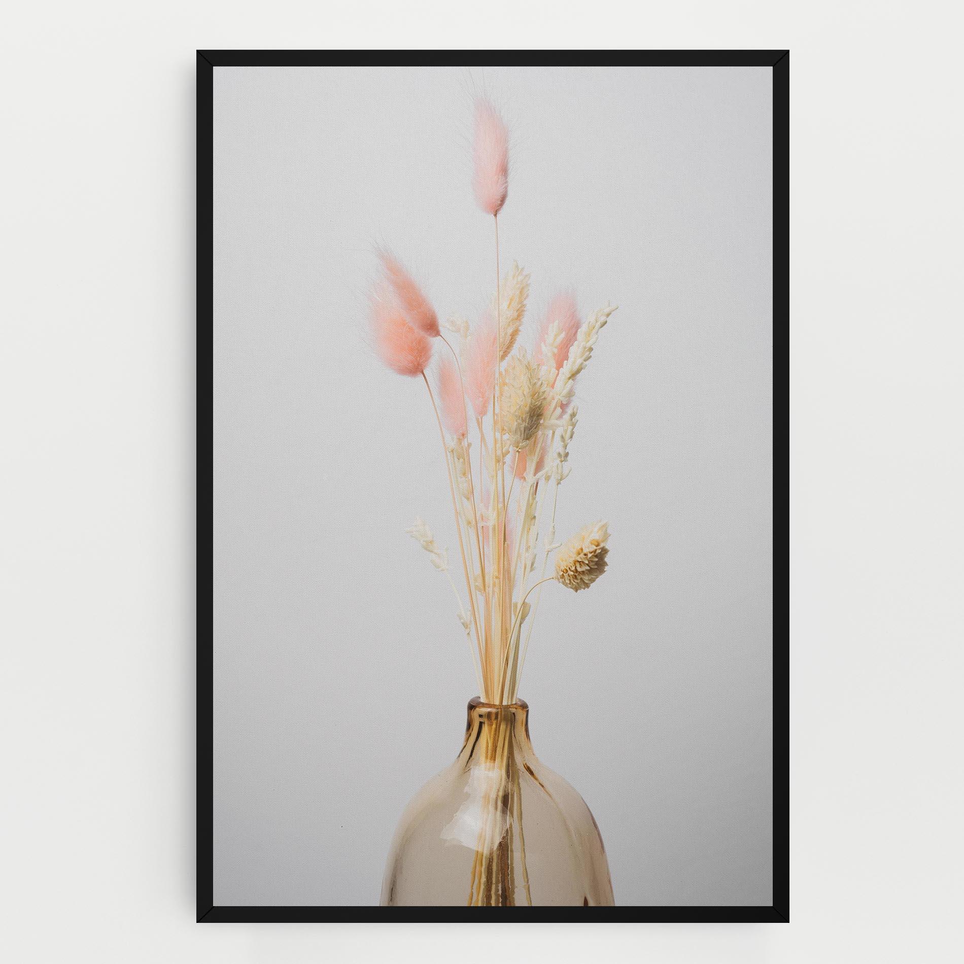 Leinwandbild Pink Cream Flower Vase mockup 0
