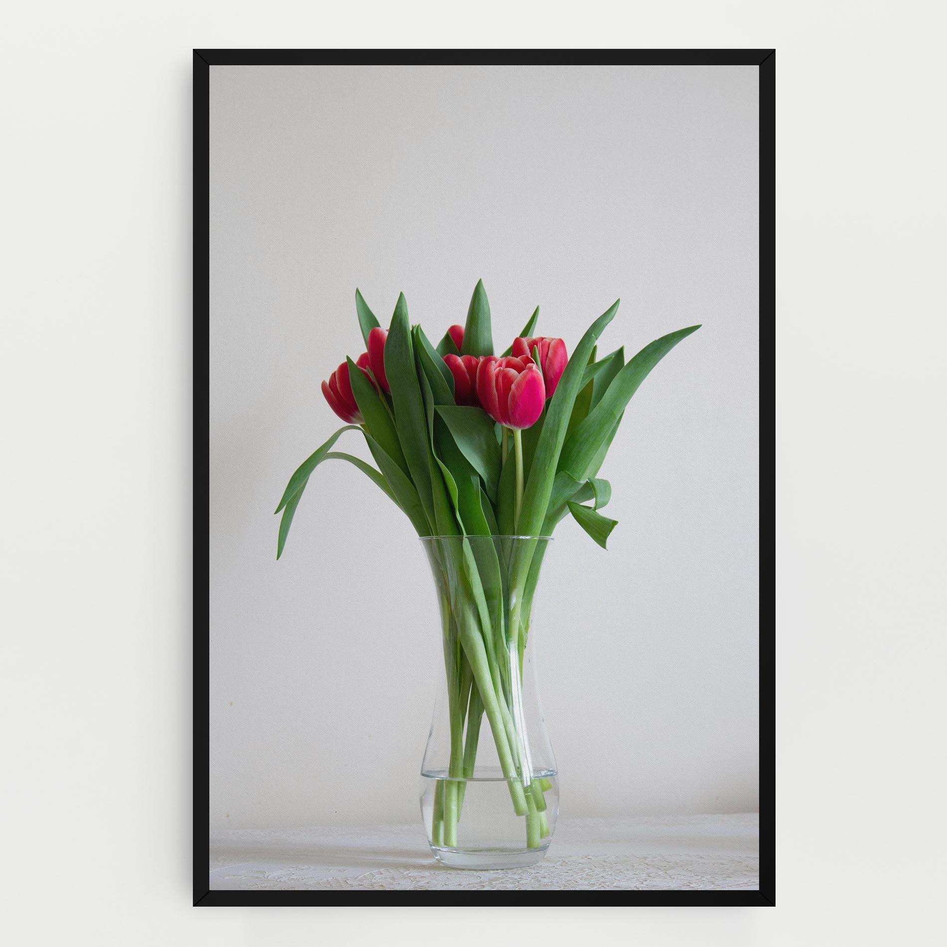 Leinwandbild Pretty Tulips Vase mockup 0
