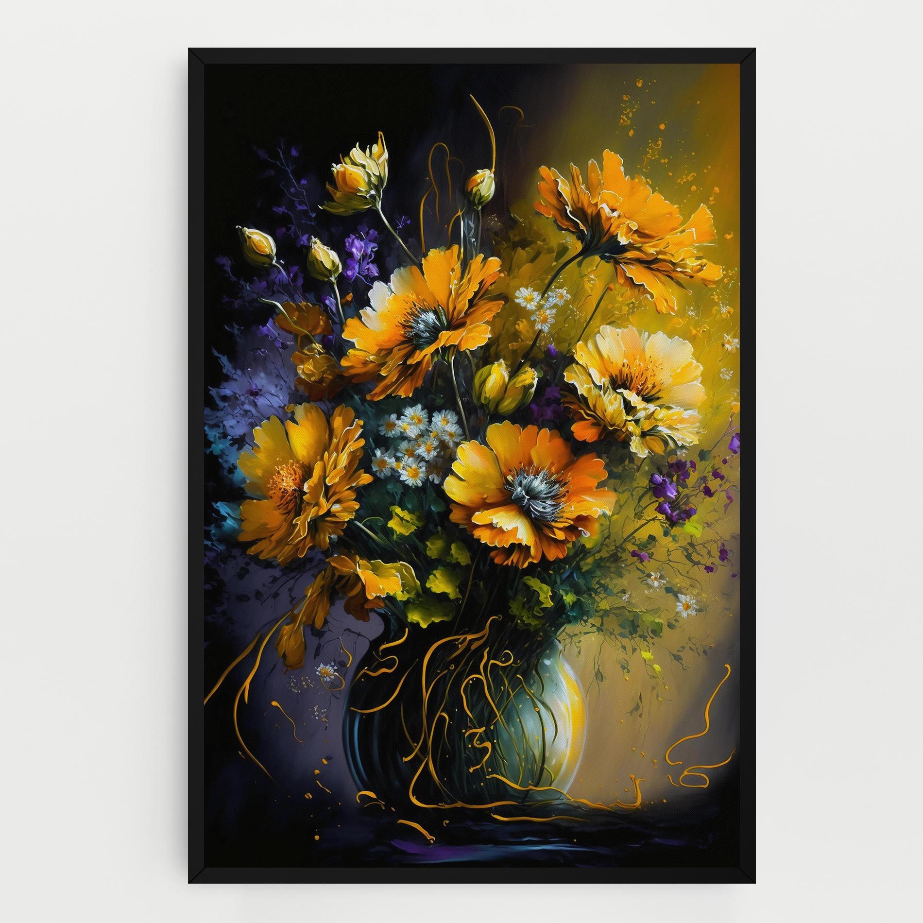 Yellow Flower Art Vase mockup 0