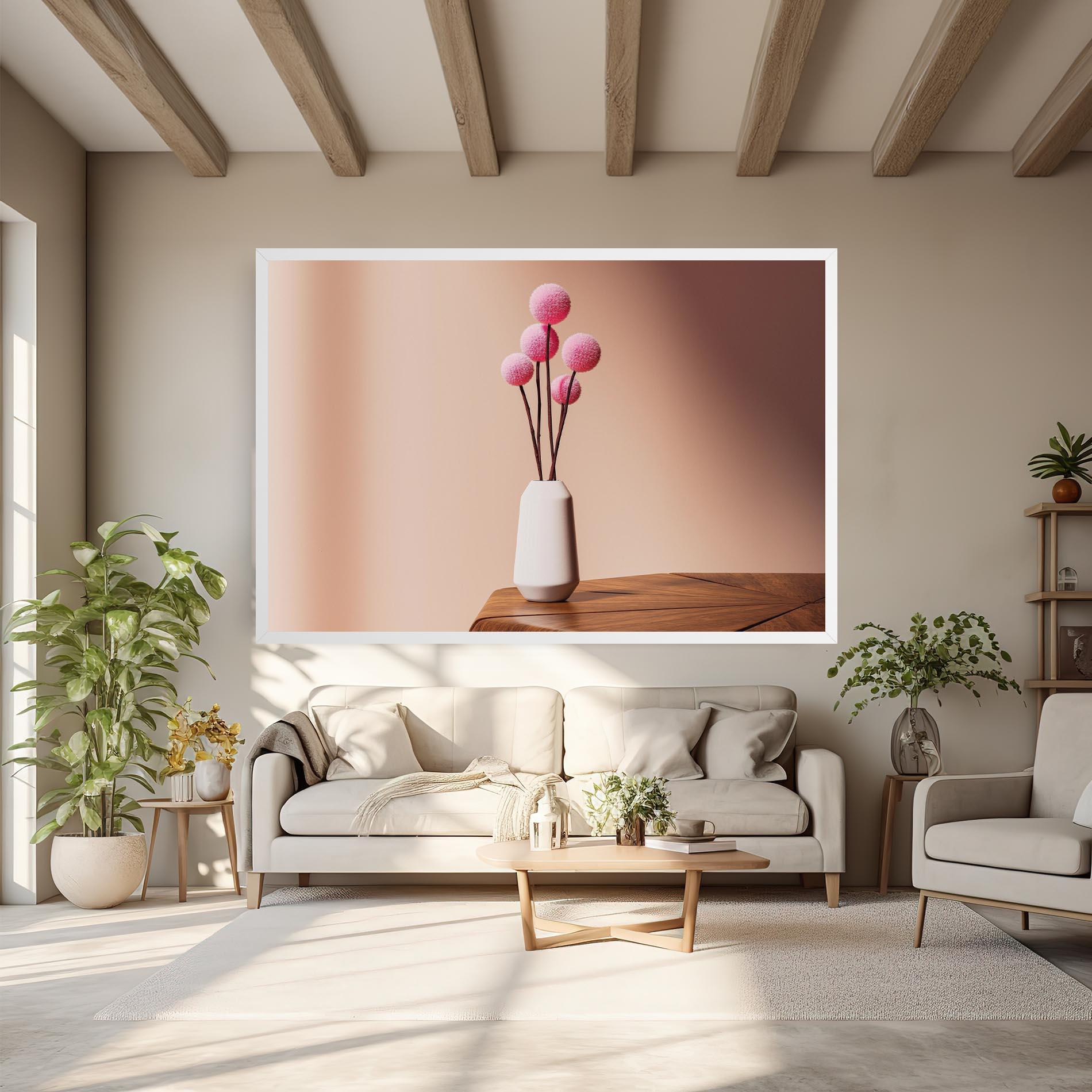 Leinwandbild Pink Circle Vase mockup 6