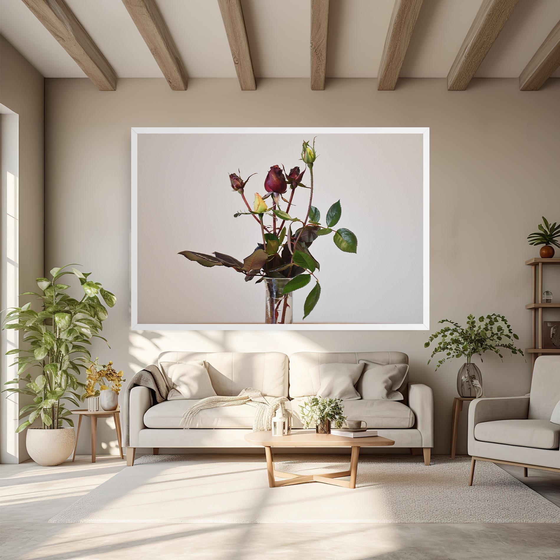 Leinwandbild Roses Vase mockup 6