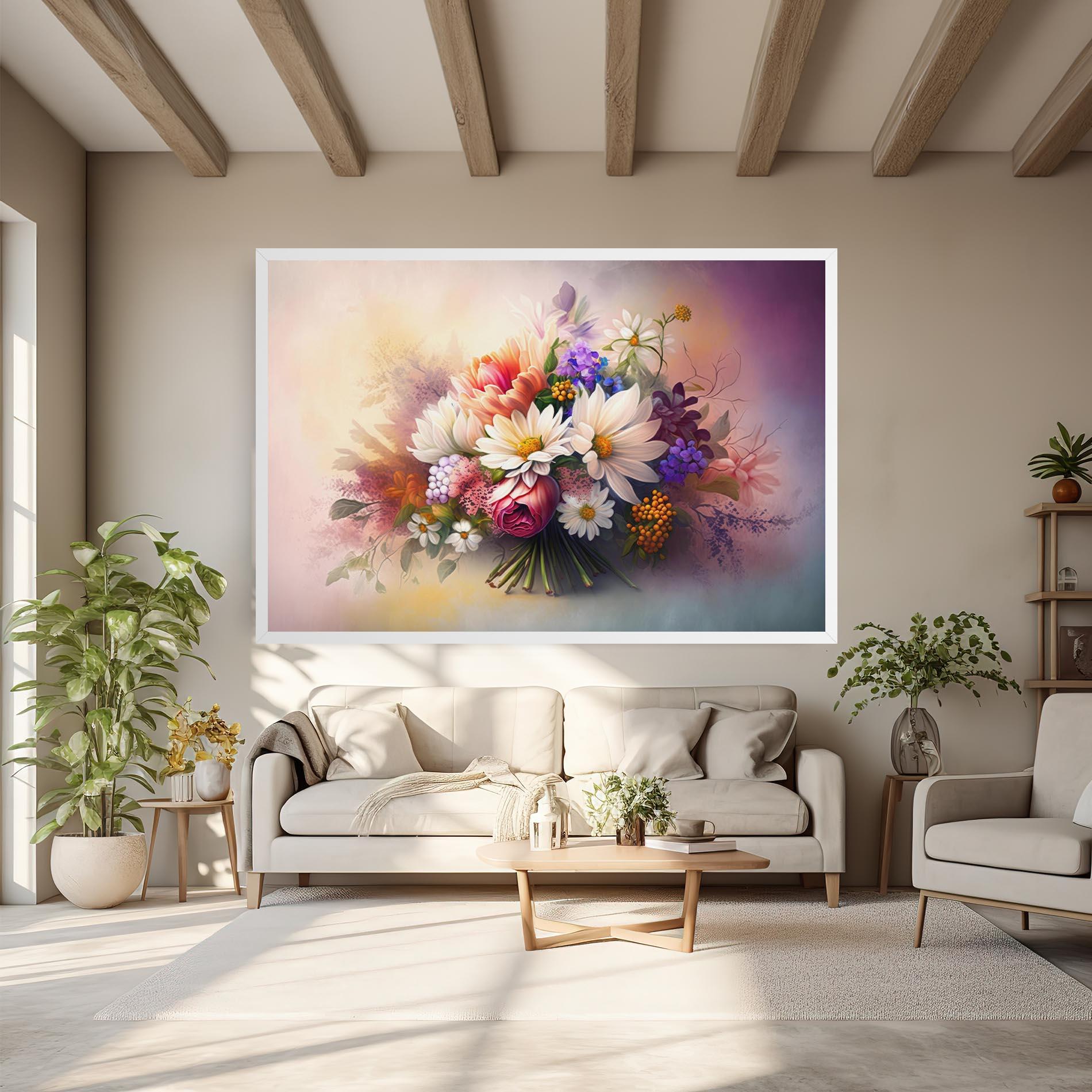 Leinwandbild Vecteezy_ai Generated Bouquet Of Fresh Spring Flowers On Light_23373362_865 mockup 6
