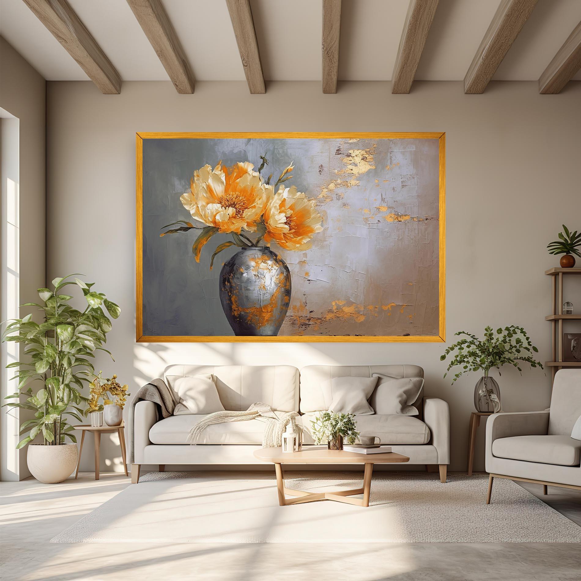 Leinwandbild Grey Painting Vase mockup 6