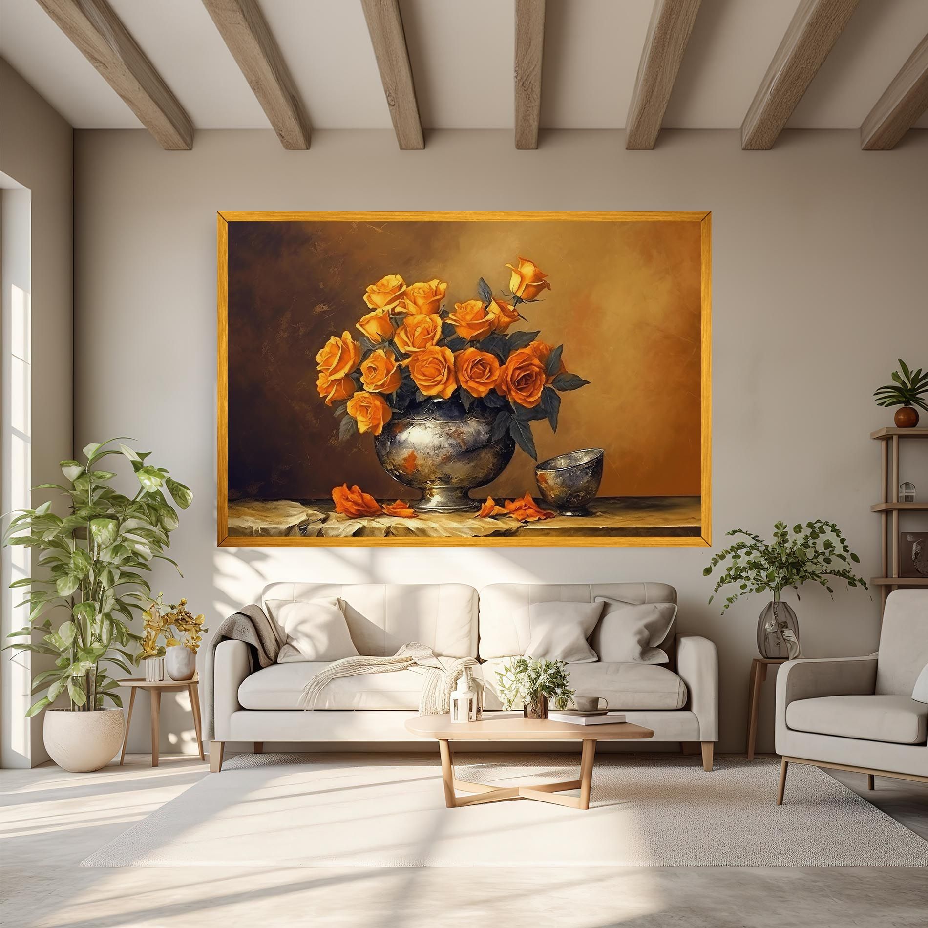 Orange Rose Vase mockup 6