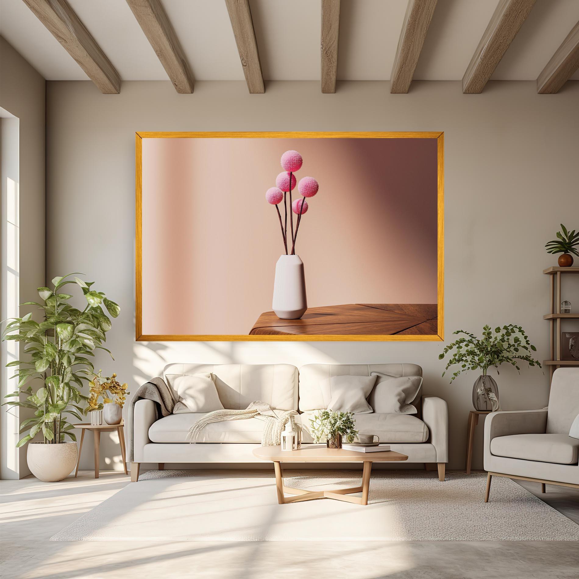 Leinwandbild Pink Circle Vase mockup 6