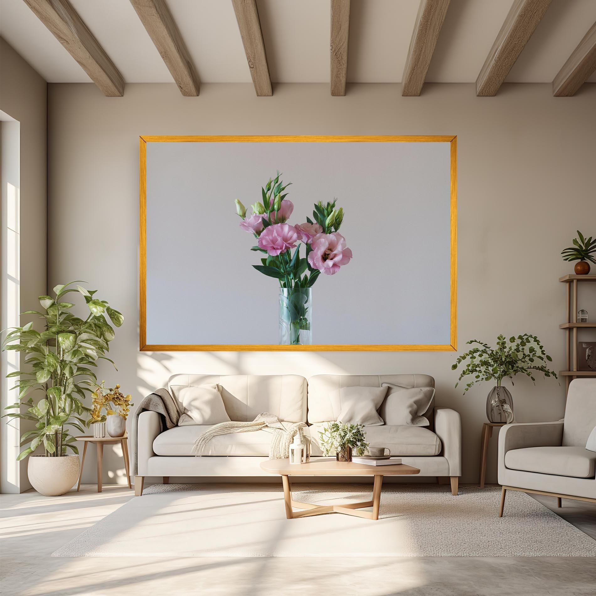 Leinwandbild Pretty Pink Flower Vase mockup 6