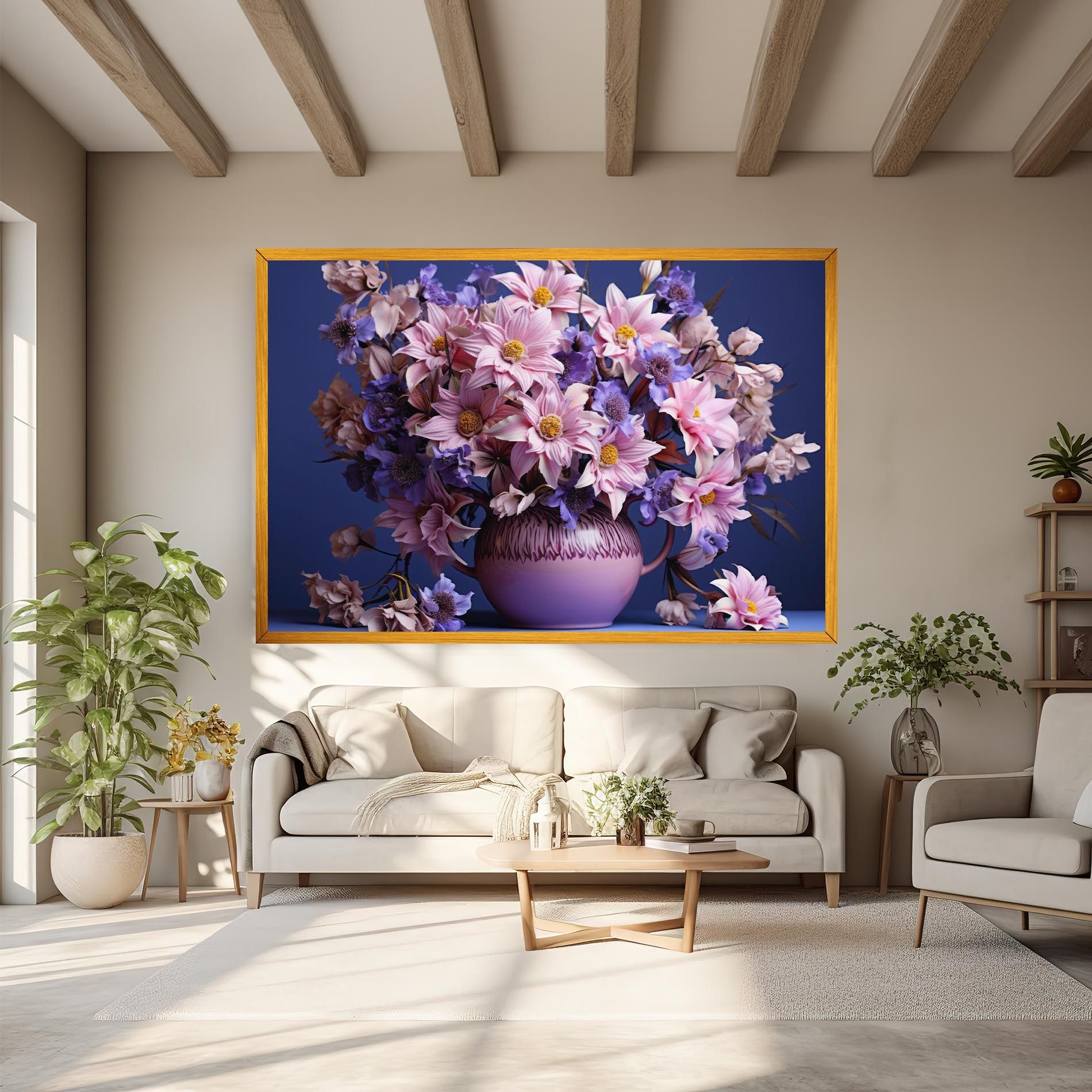 Purple Vase Flowers mockup 6