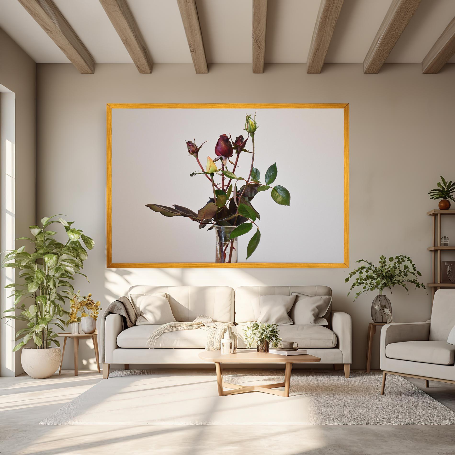 Leinwandbild Roses Vase mockup 6