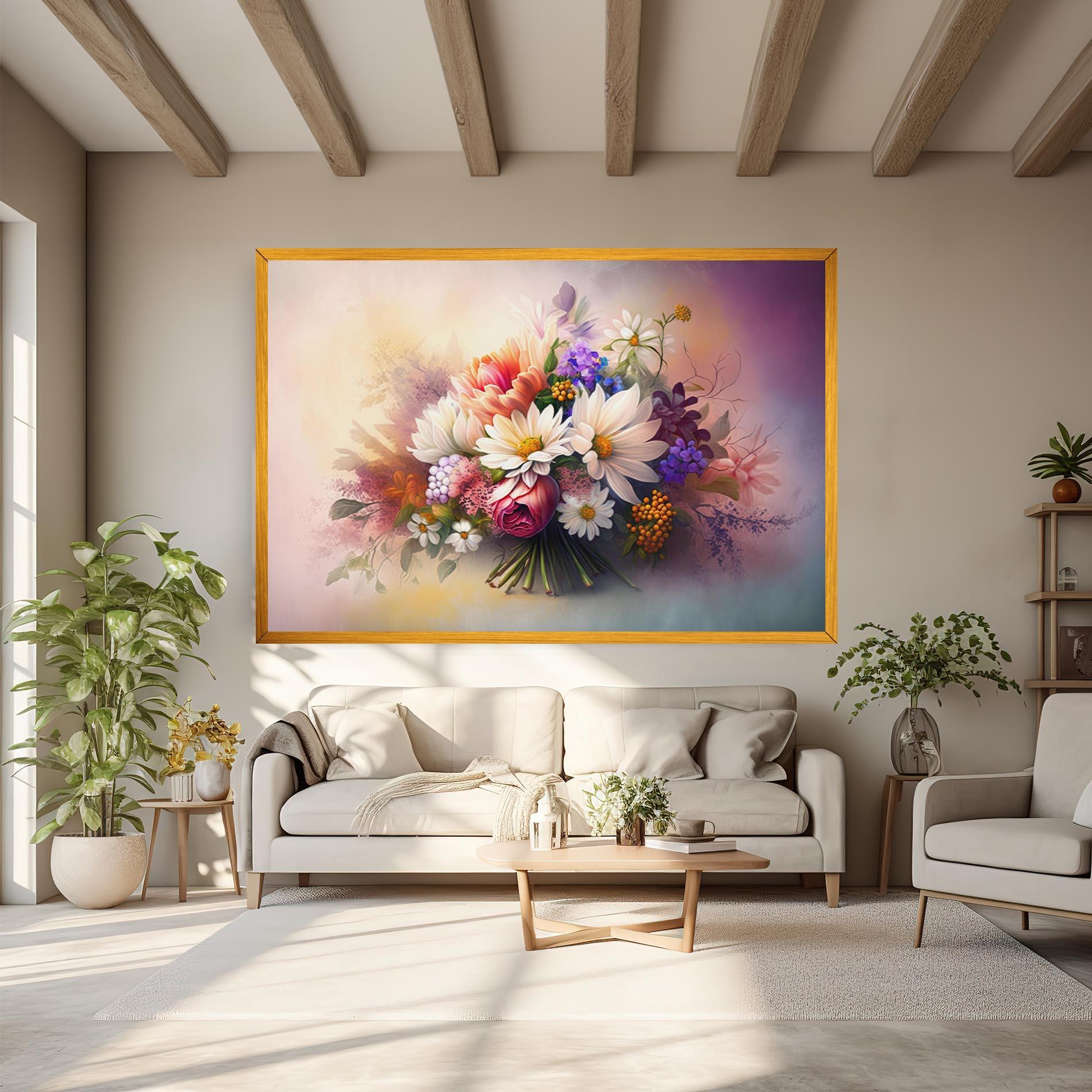 Leinwandbild Vecteezy_ai Generated Bouquet Of Fresh Spring Flowers On Light_23373362_865 mockup 6
