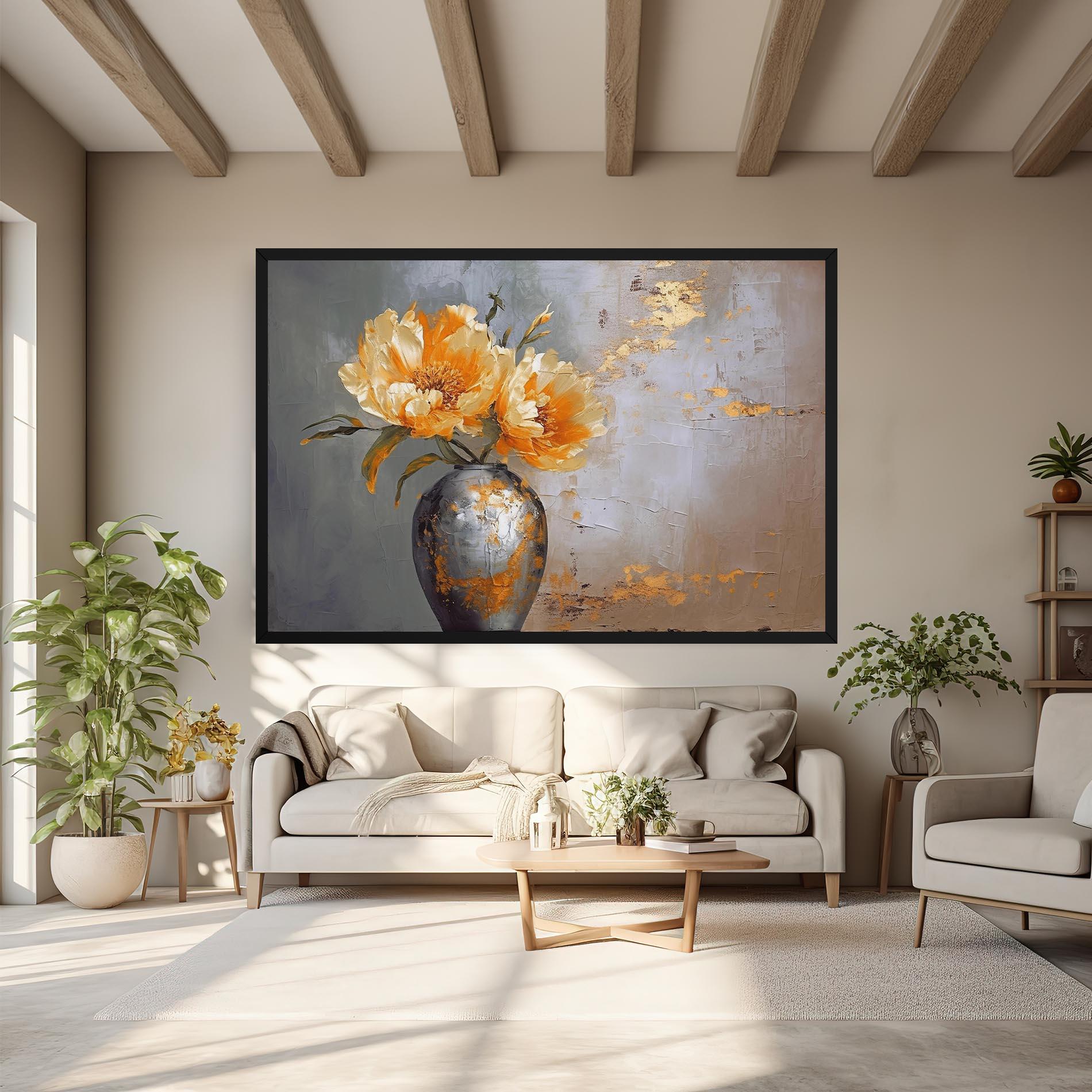 Leinwandbild Grey Painting Vase mockup 6