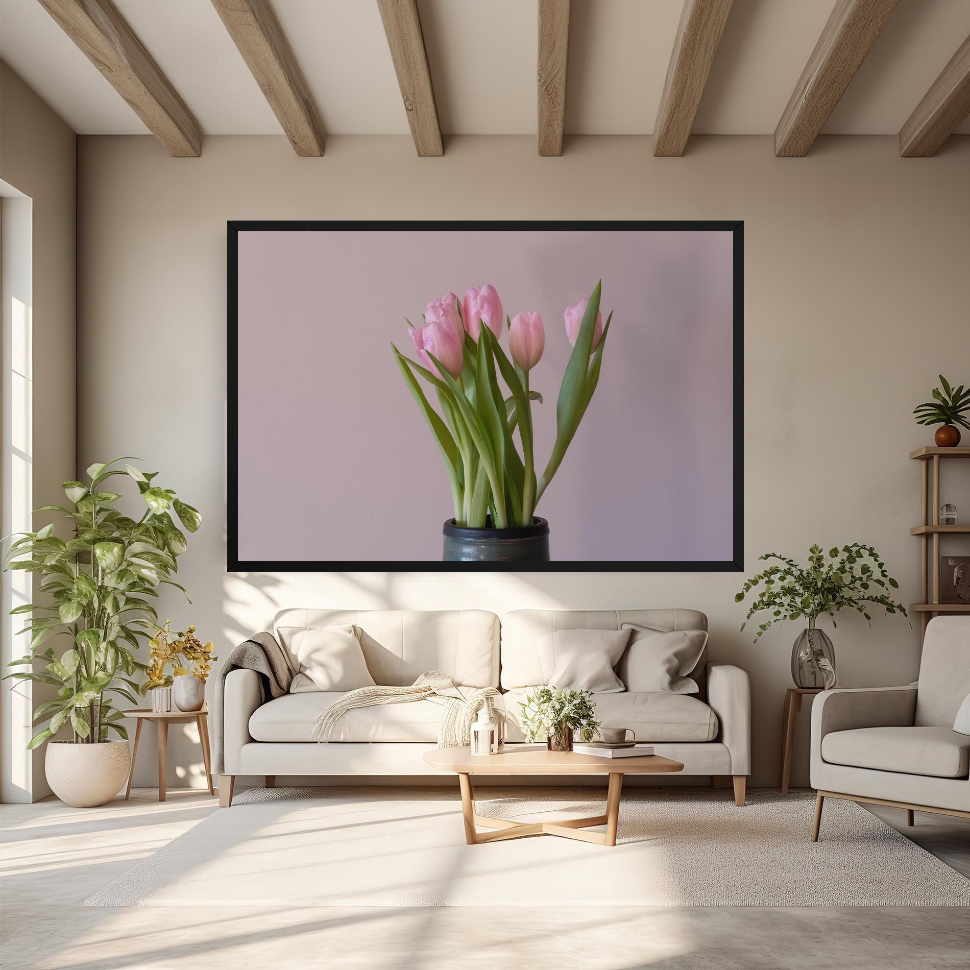 Pink Tulips Vase mockup 6