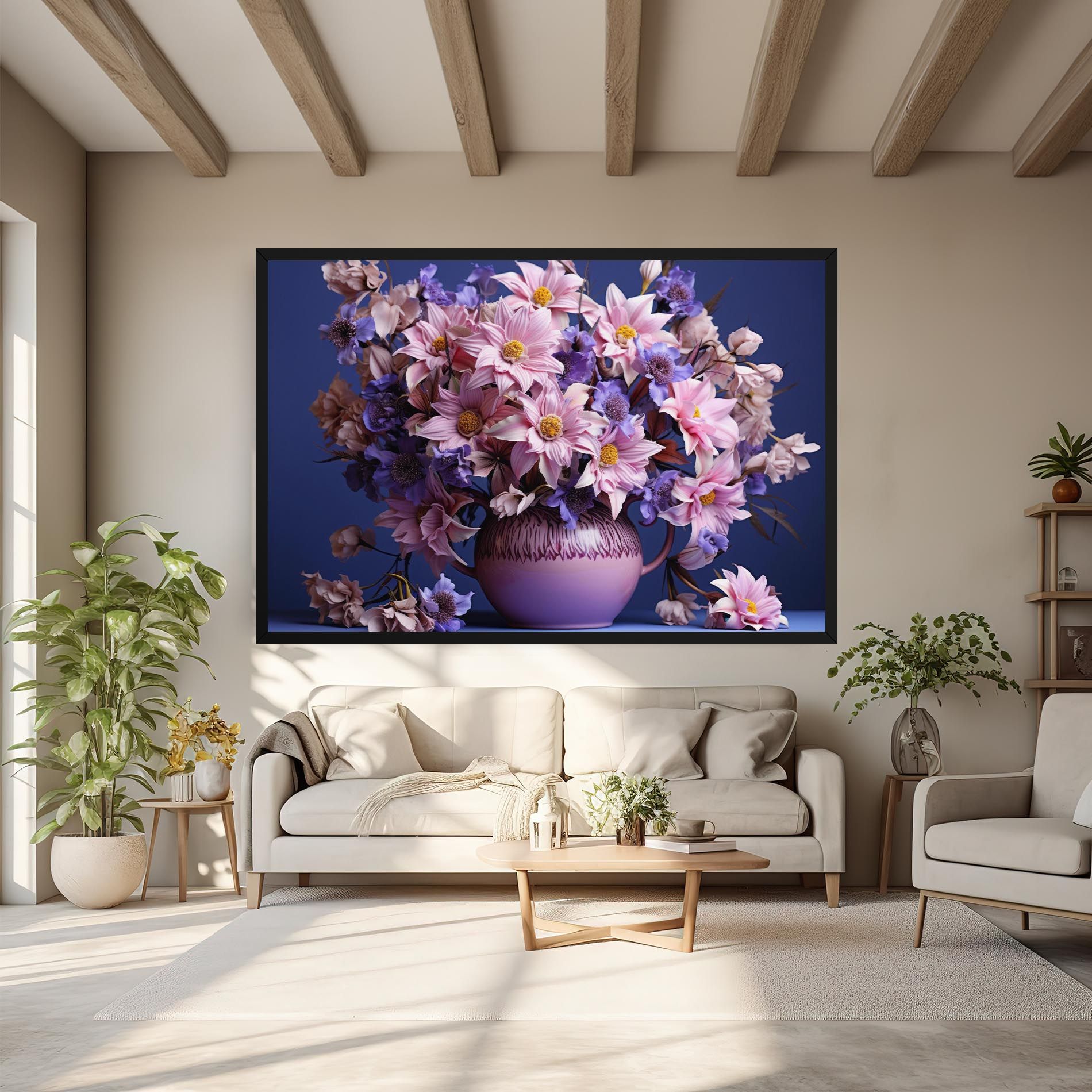 Purple Vase Flowers mockup 6