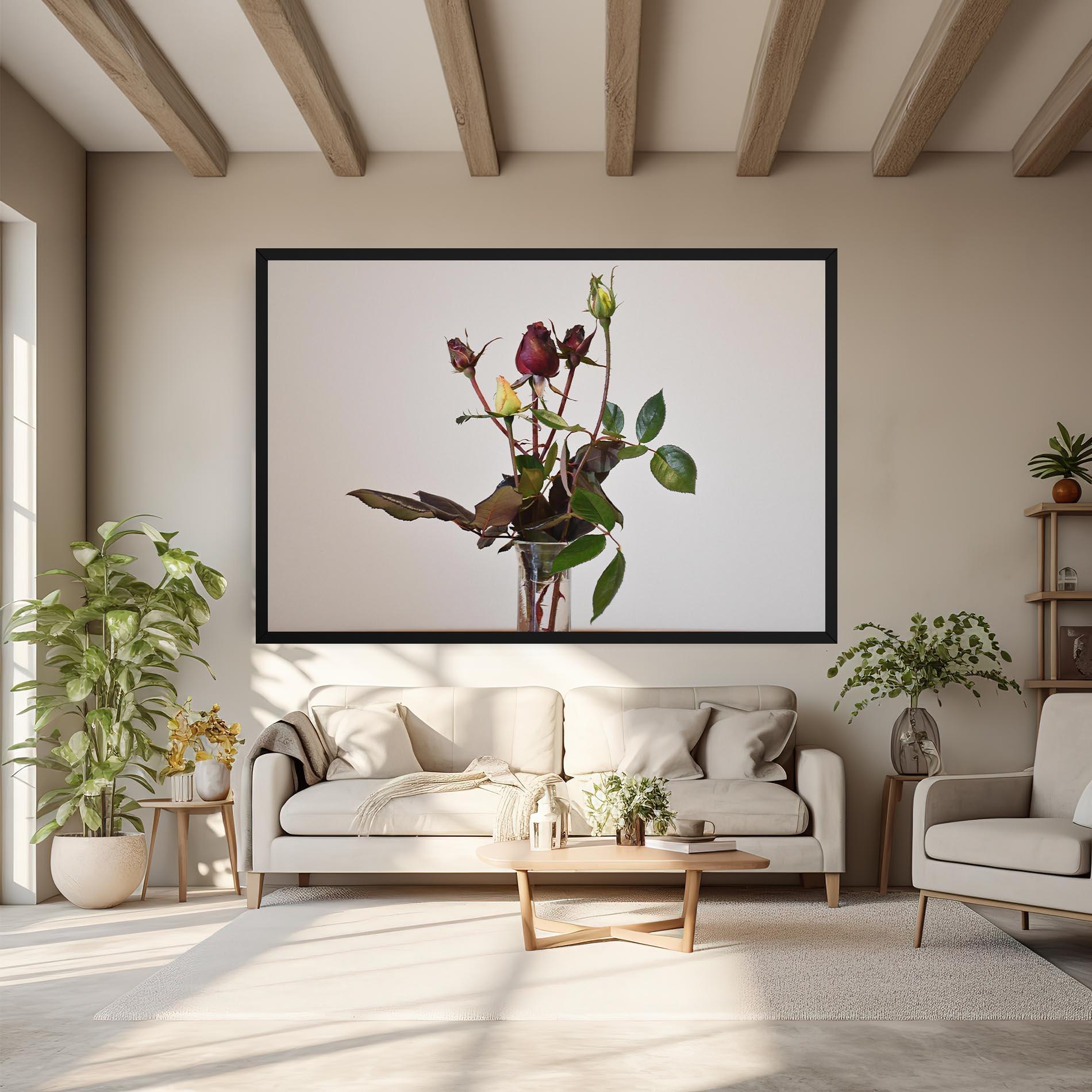 Leinwandbild Roses Vase mockup 6