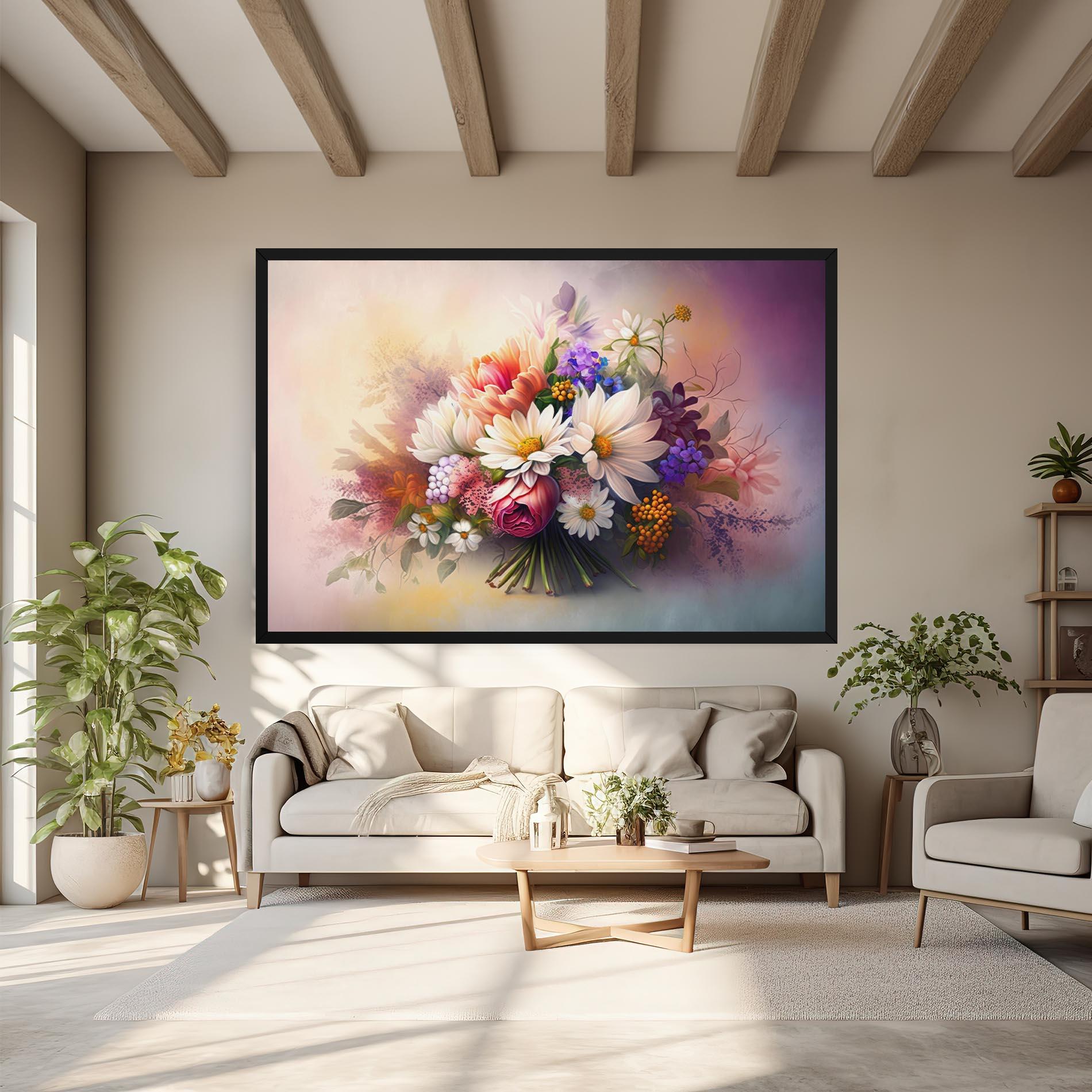 Leinwandbild Vecteezy_ai Generated Bouquet Of Fresh Spring Flowers On Light_23373362_865 mockup 6